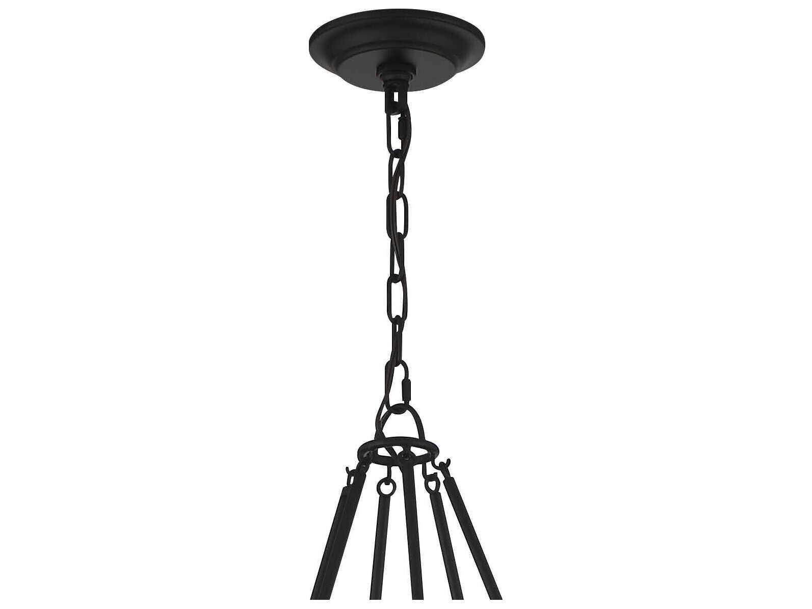 Crystorama Bailey 8-Light Matte Black Candelabra Chandelier
