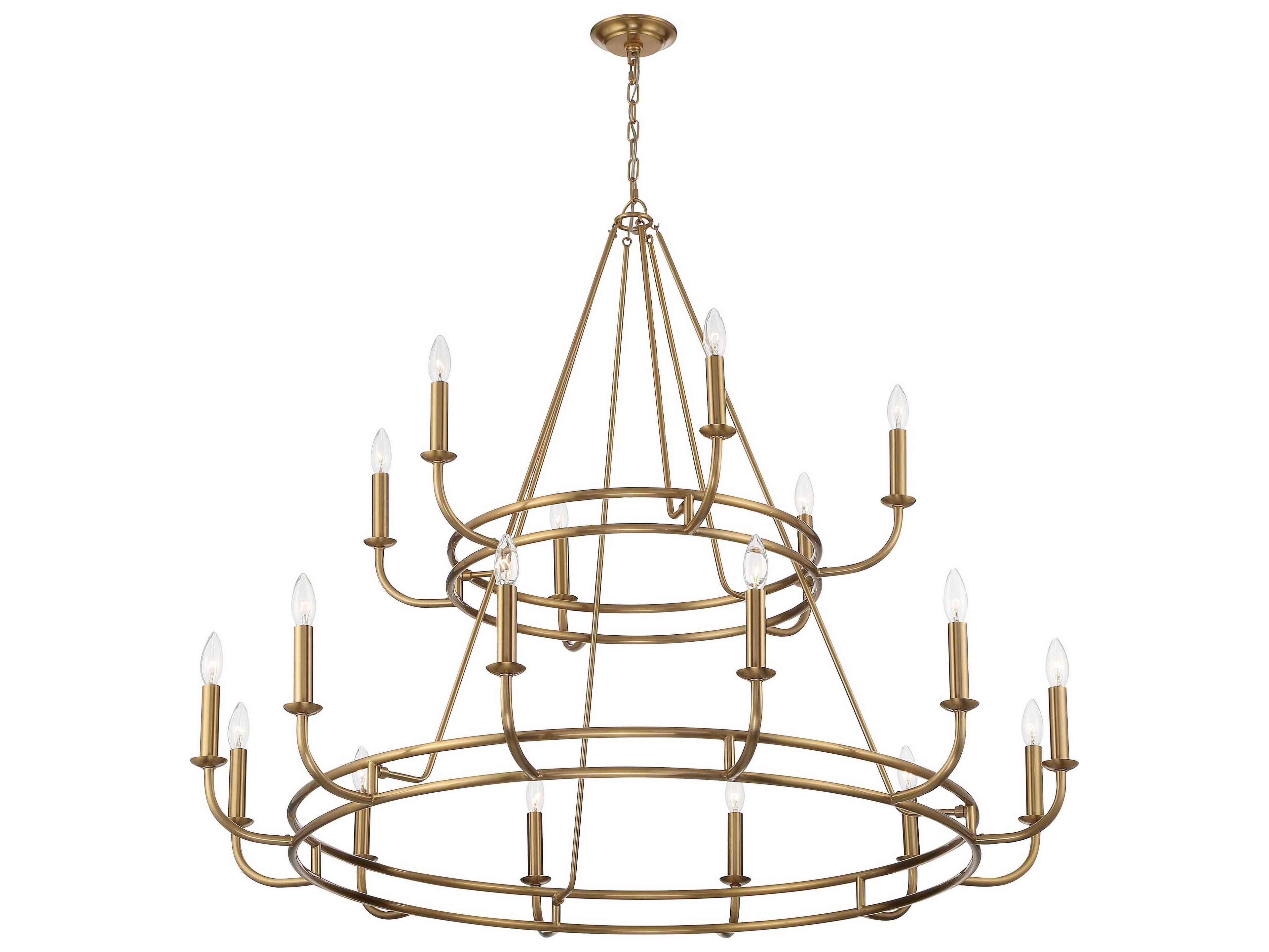 Crystorama Bailey 18-Light8-Light Aged Brass Candelabra Tiered Chandelier