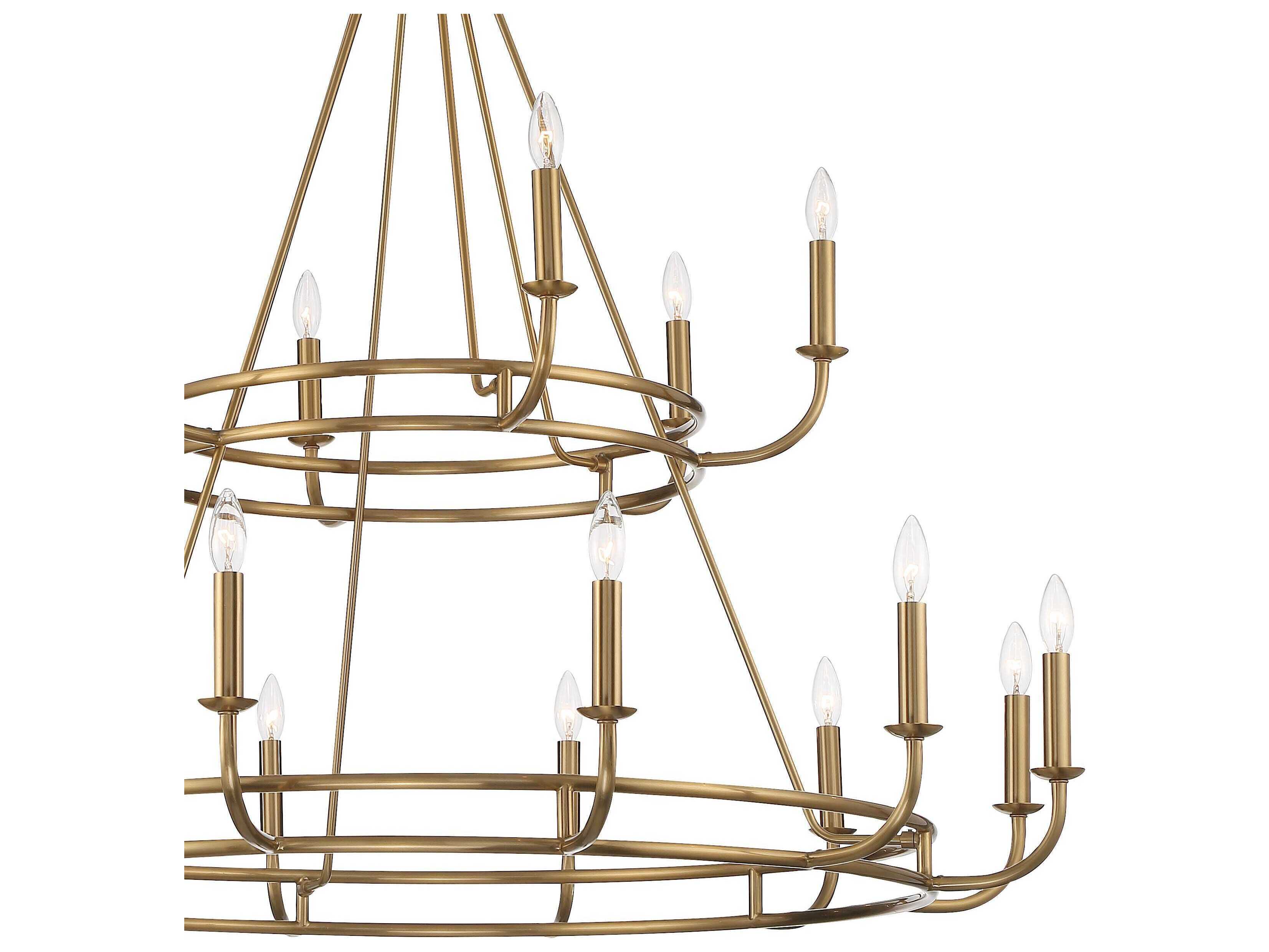 Crystorama Bailey 18-Light8-Light Aged Brass Candelabra Tiered Chandelier