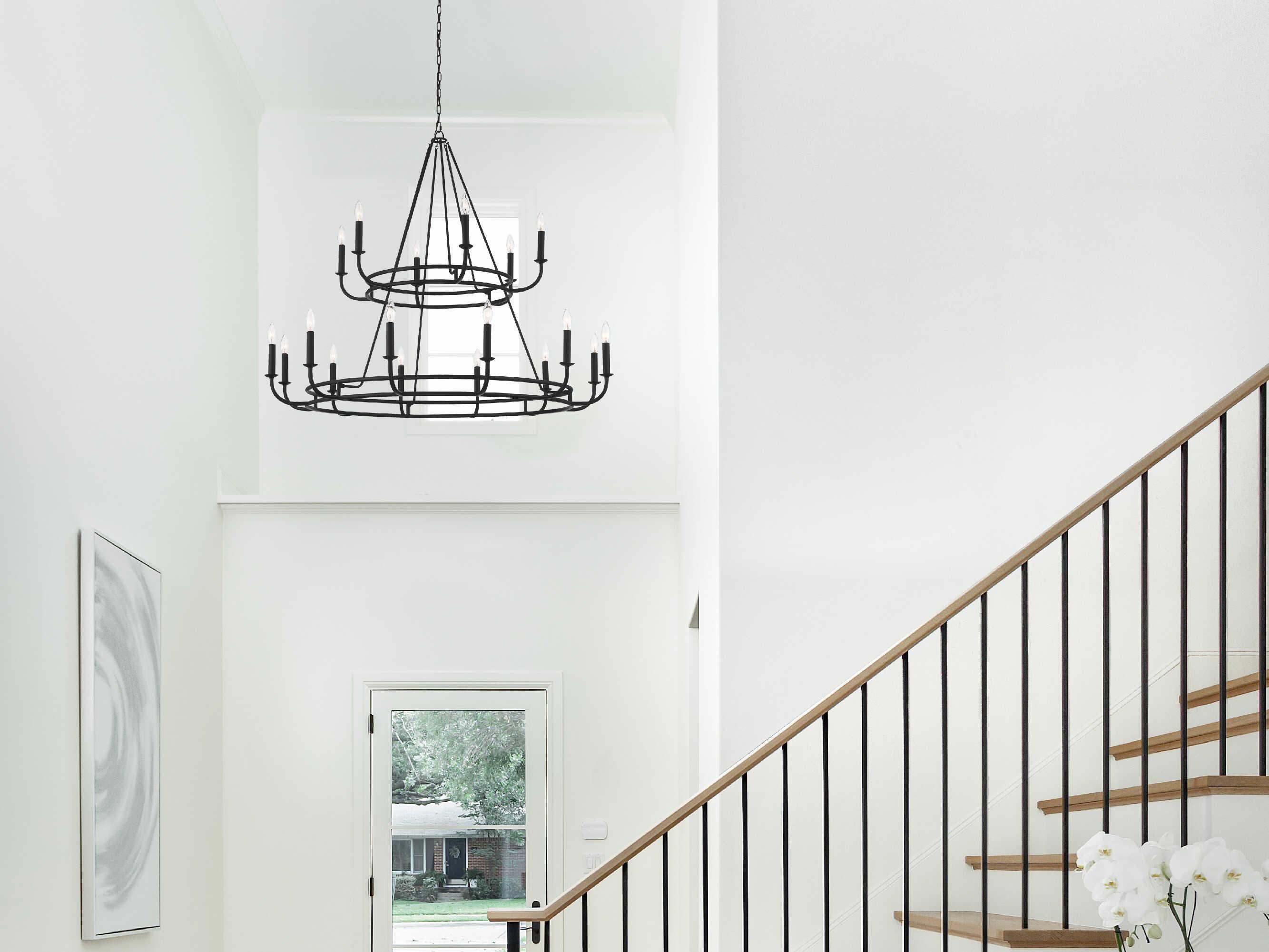 Crystorama Bailey 18-Light8-Light Matte Black Candelabra Tiered Chandelier