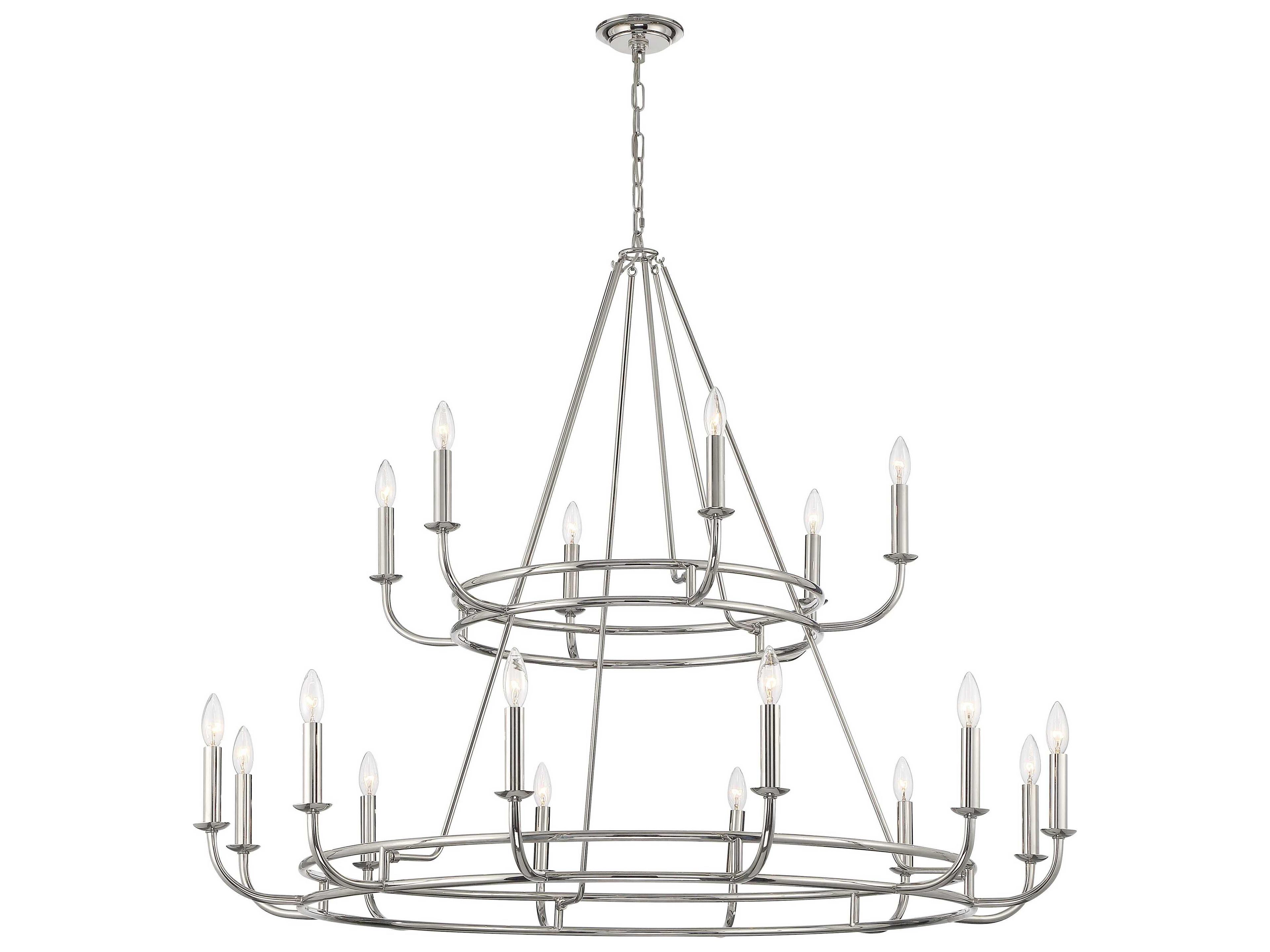 Crystorama Bailey 18-Light8-Light Polished Nickel Candelabra Tiered Chandelier