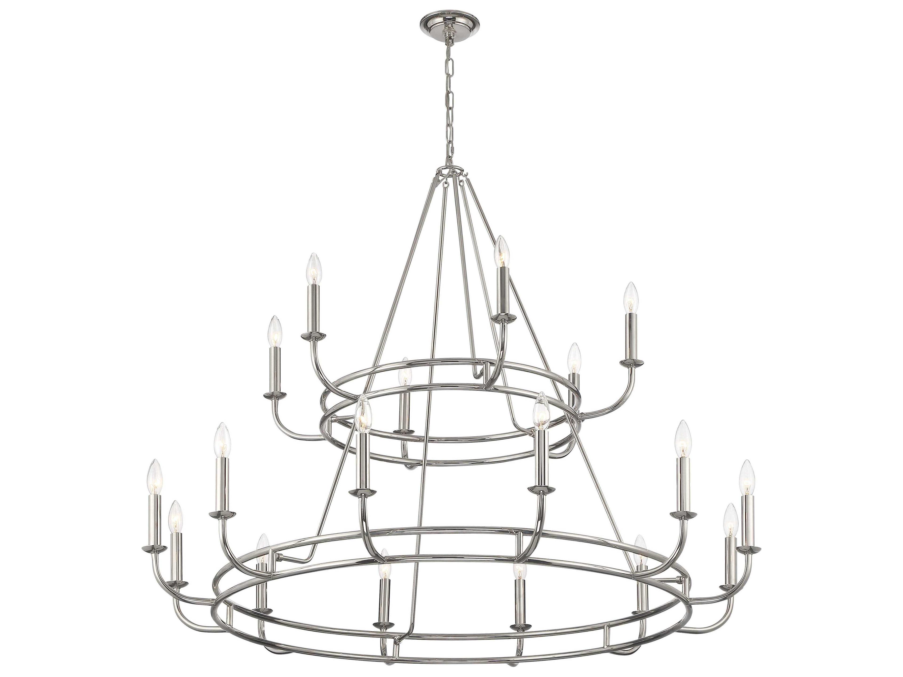 Crystorama Bailey 18-Light8-Light Polished Nickel Candelabra Tiered Chandelier