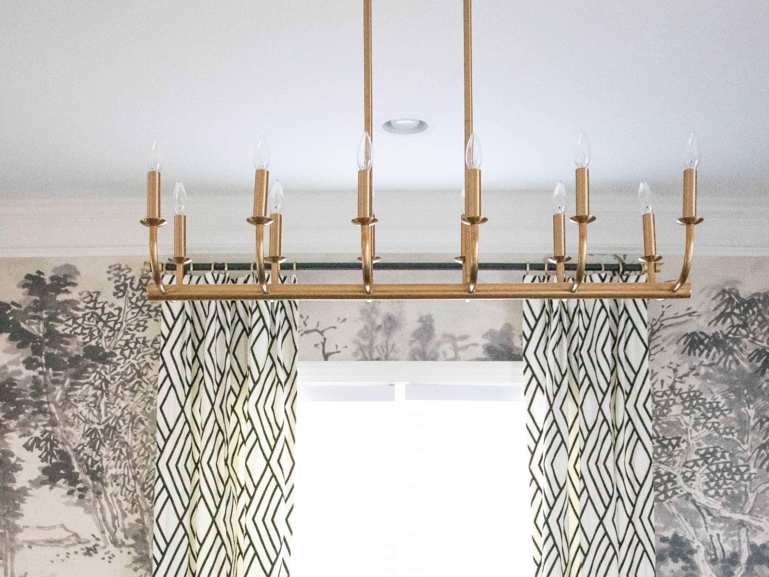 Crystorama Bailey 12-Light Aged Brass Linear Island Pendant