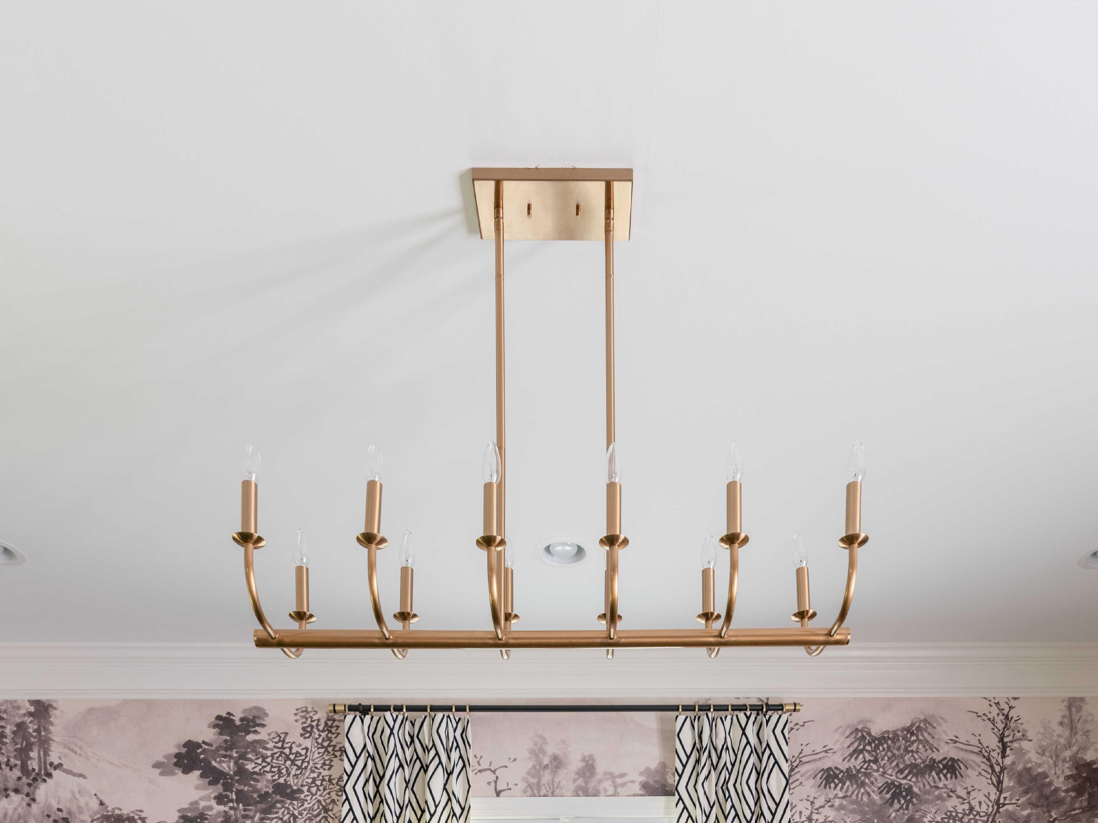 Crystorama Bailey 12-Light Aged Brass Linear Island Pendant