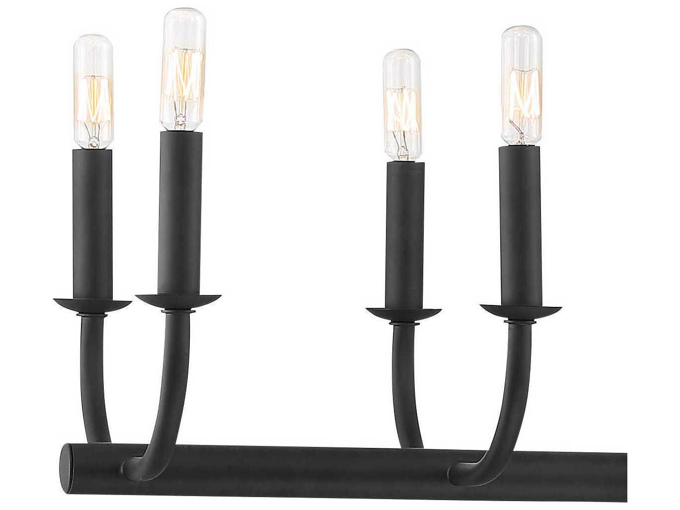 Crystorama Bailey 12-Light Matte Black Linear Island Pendant