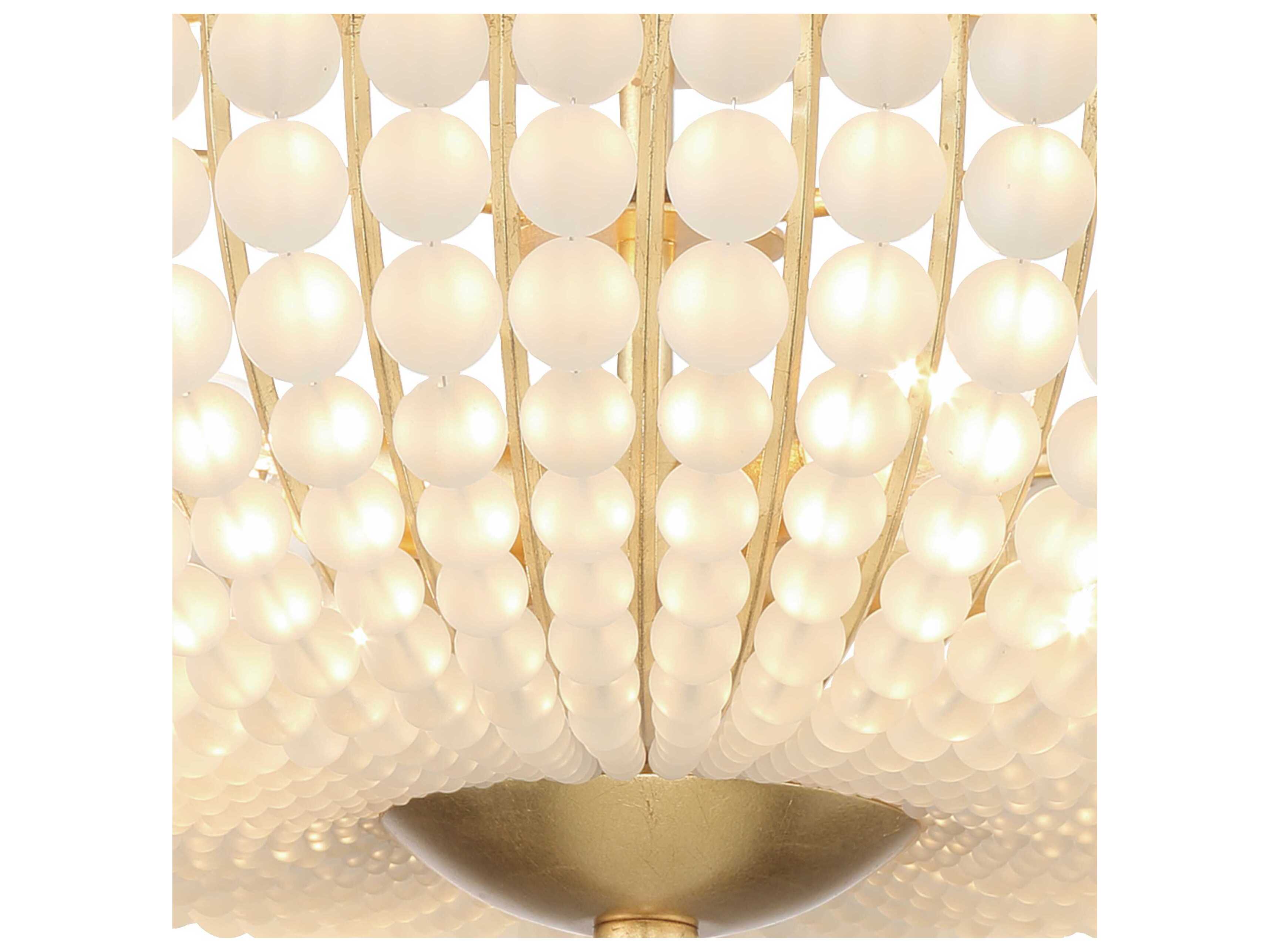 Crystorama Bella 4-Light Antique Gold Glass Bowl Semi Flush Mount