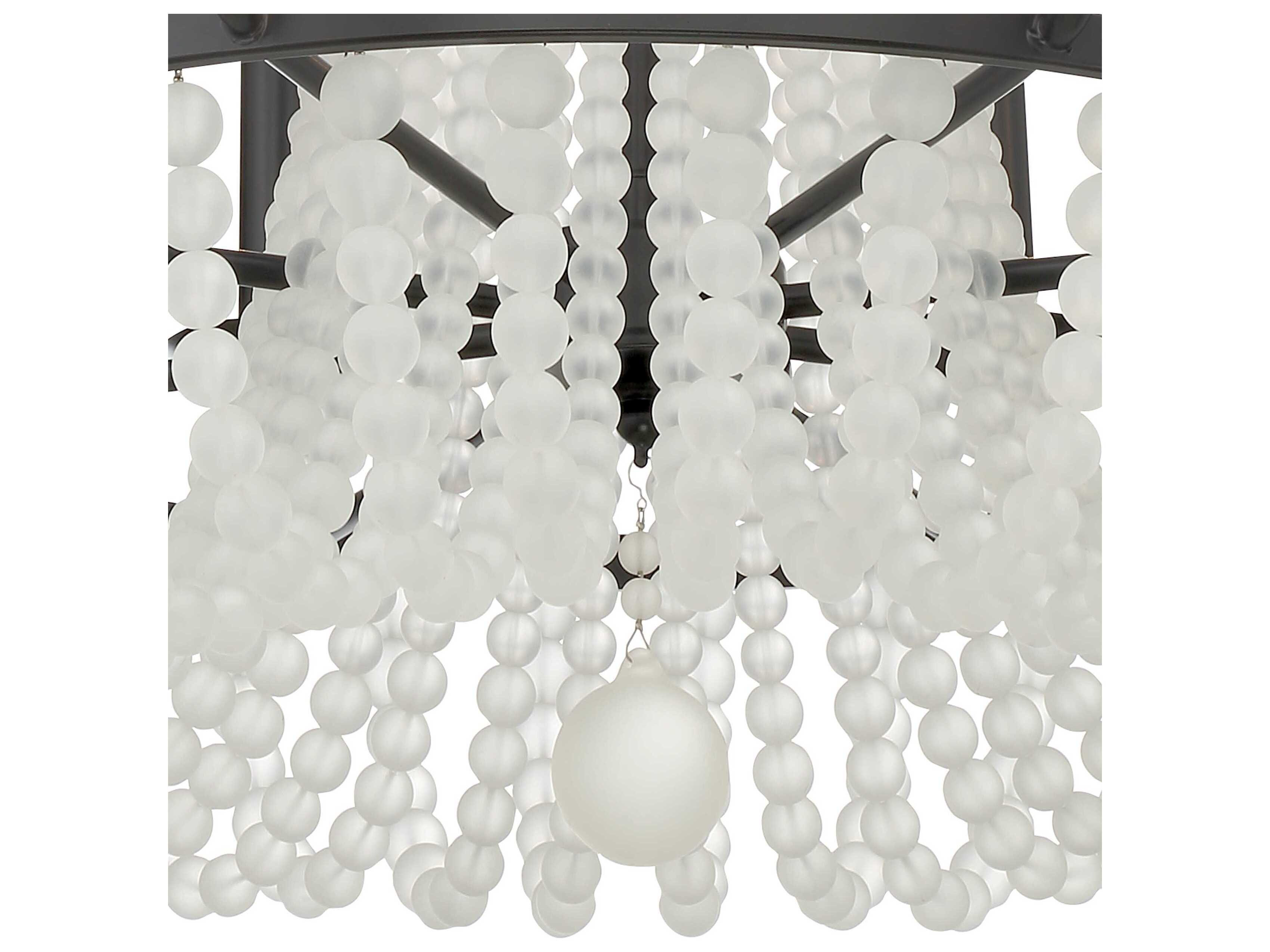 Crystorama Bella 8-Light Matte Black Glass Candelabra Chandelier