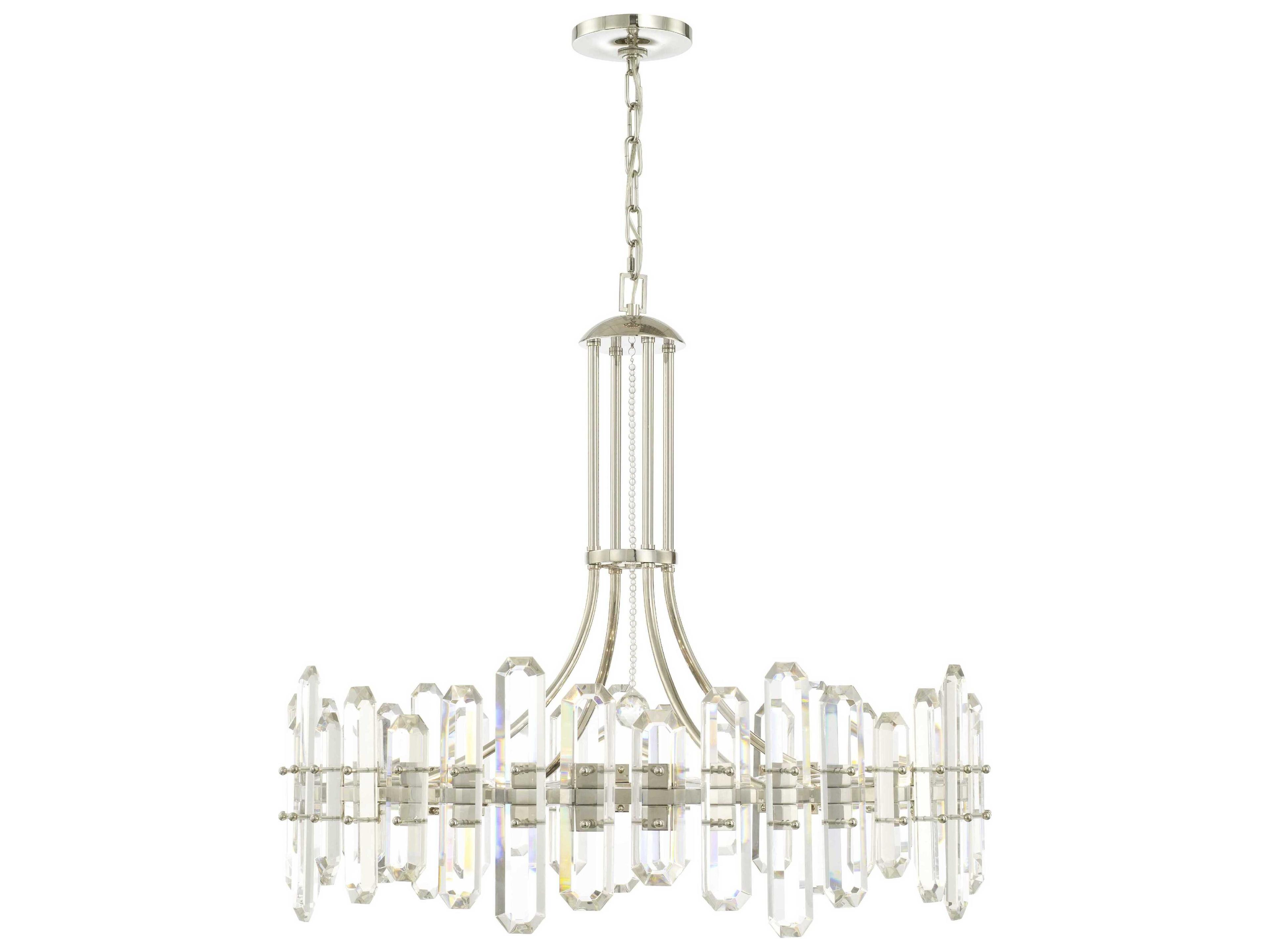 Crystorama Bolton 12-Light Gold Crystal Candelabra Drum Linear Chandelier