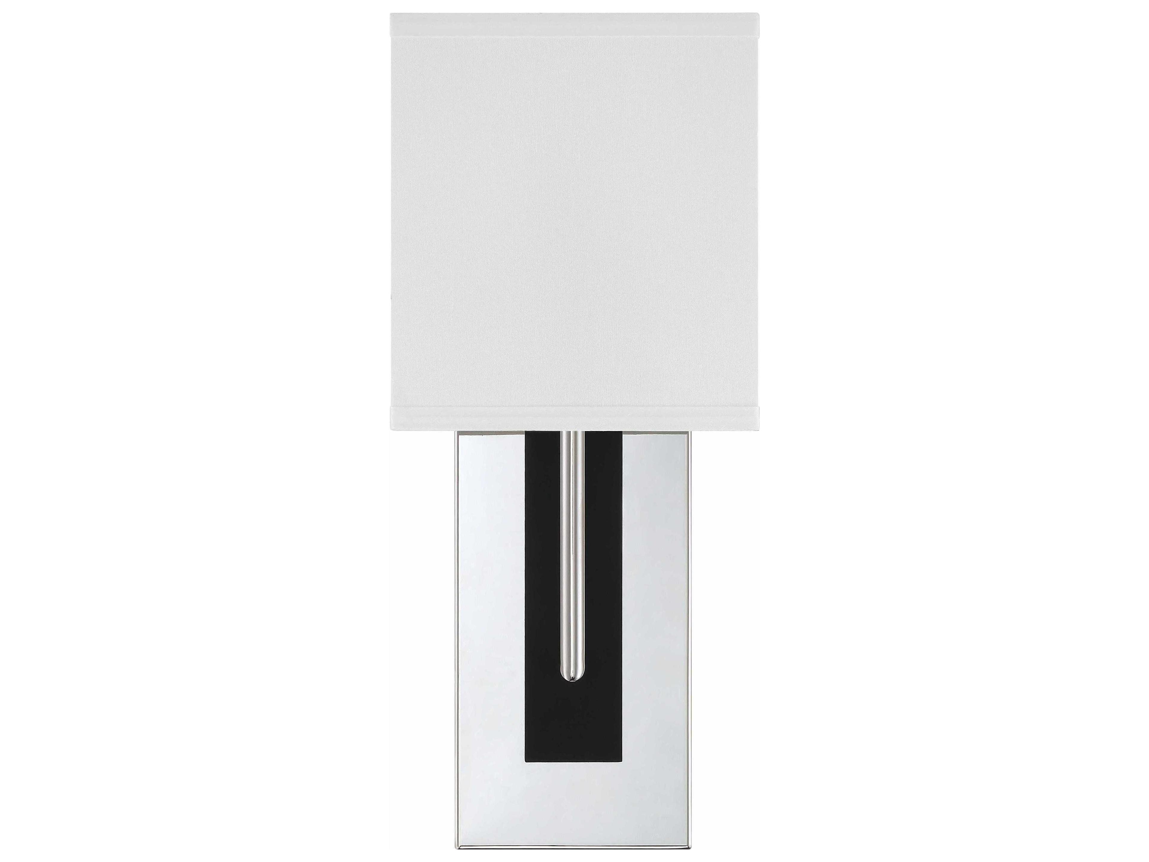 Crystorama Brent 1-Light Polished Nickel Black Forged Wall Sconce