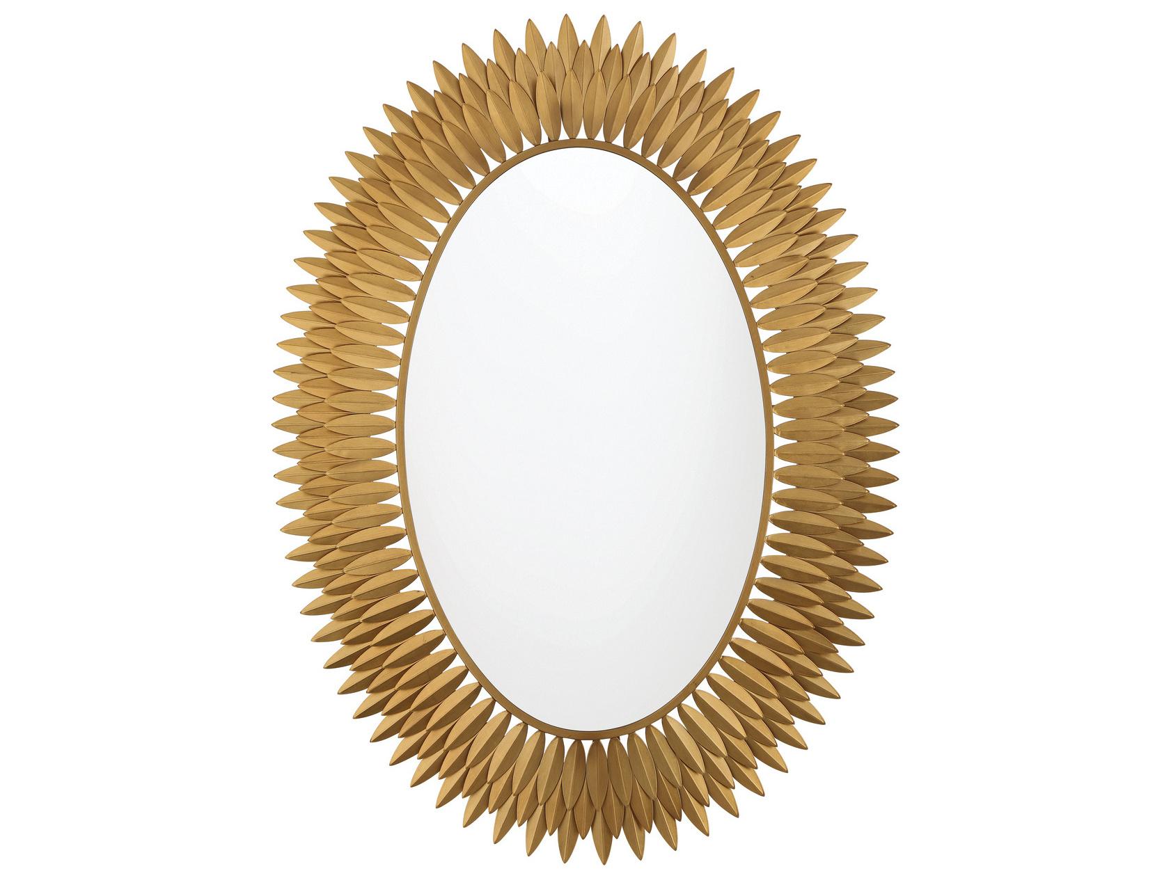 Crystorama Broche Gold Wall Mirror Oval