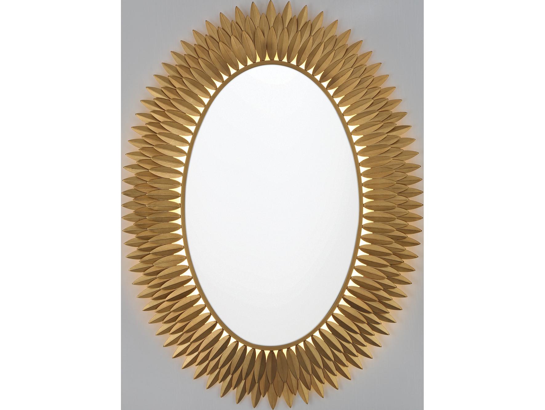 Crystorama Broche Gold Wall Mirror Oval