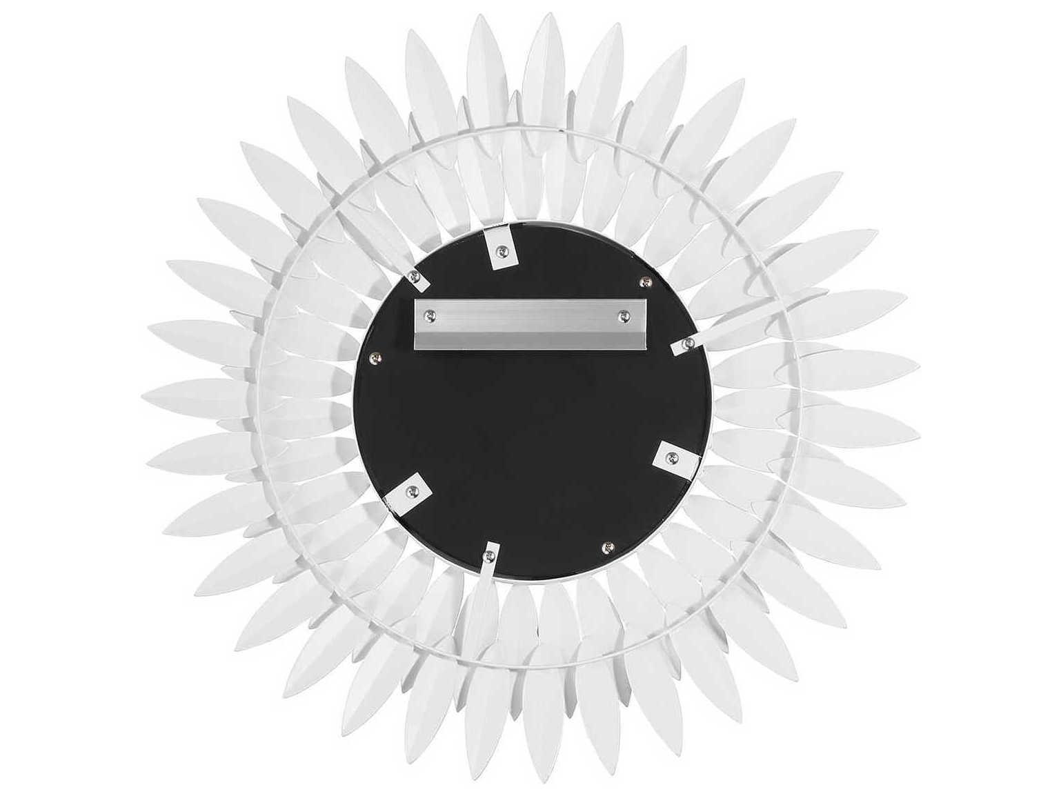 Crystorama Broche Matte White Wall Mirror Sunburst