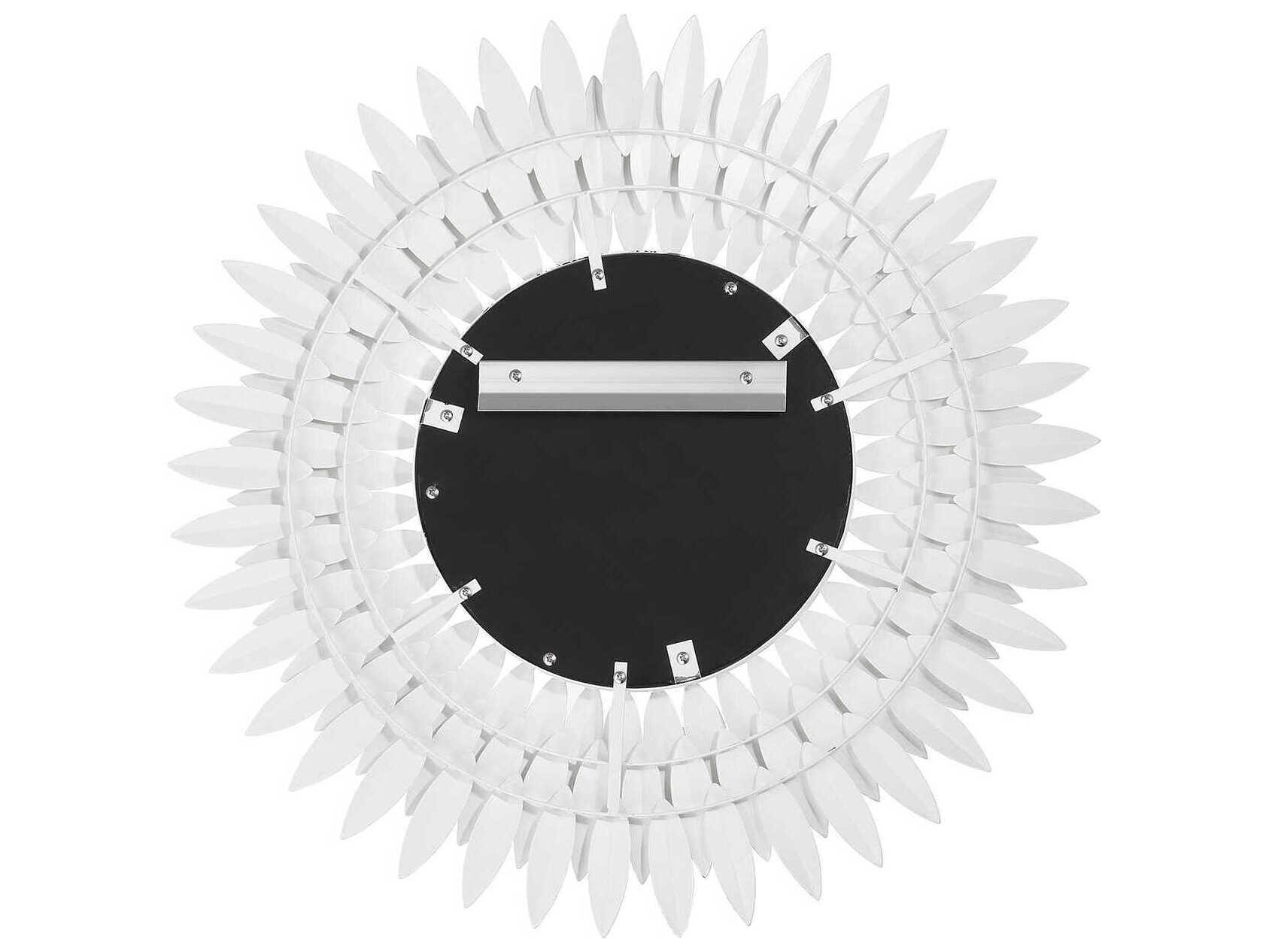 Crystorama Broche Matte White Wall Mirror Sunburst