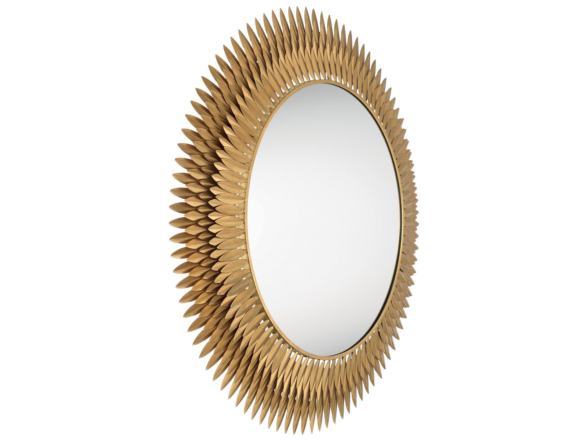 Crystorama Broche Gold Wall Mirror Round