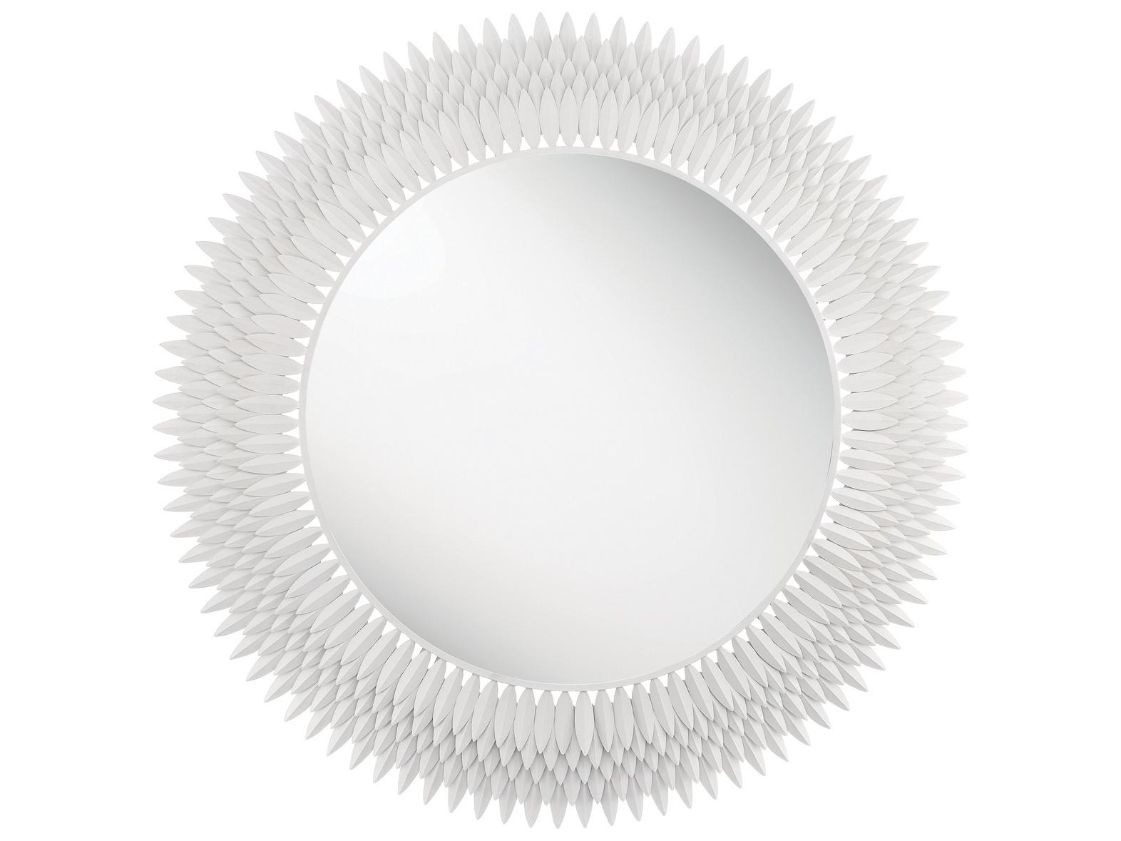 Crystorama Broche White Wall Mirror Round