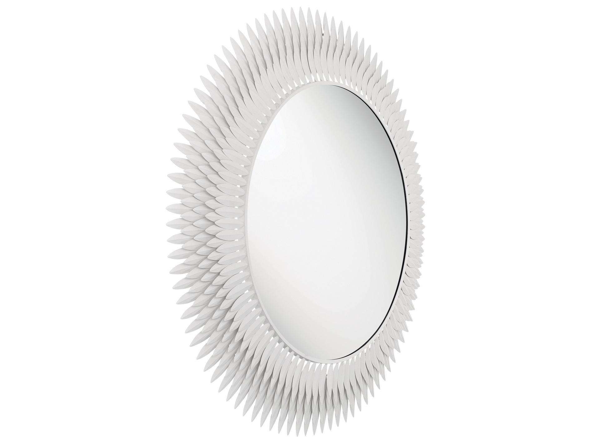 Crystorama Broche White Wall Mirror Round