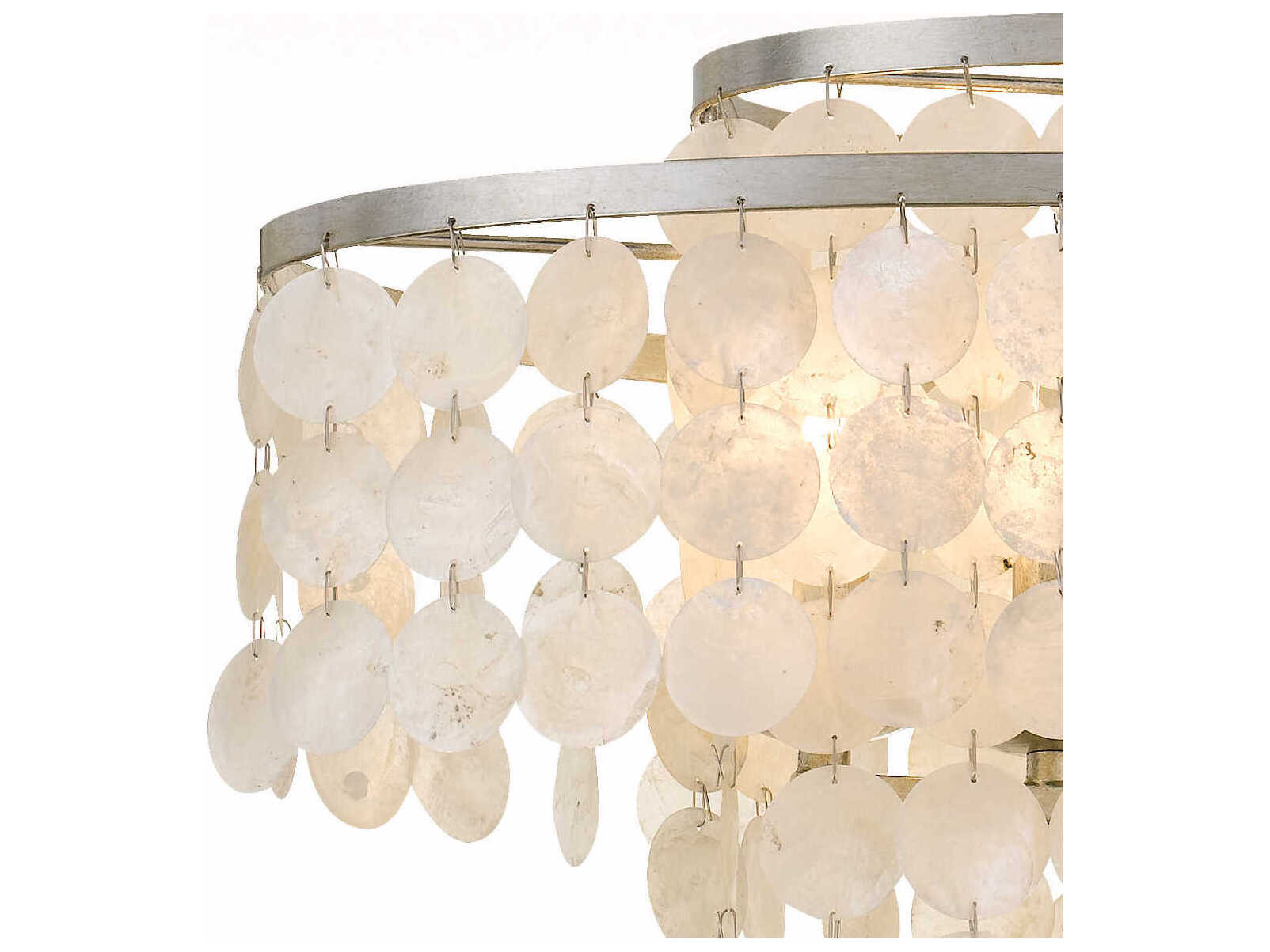 Crystorama Brielle 6-Light Off White Linear Tiered Island Pendant