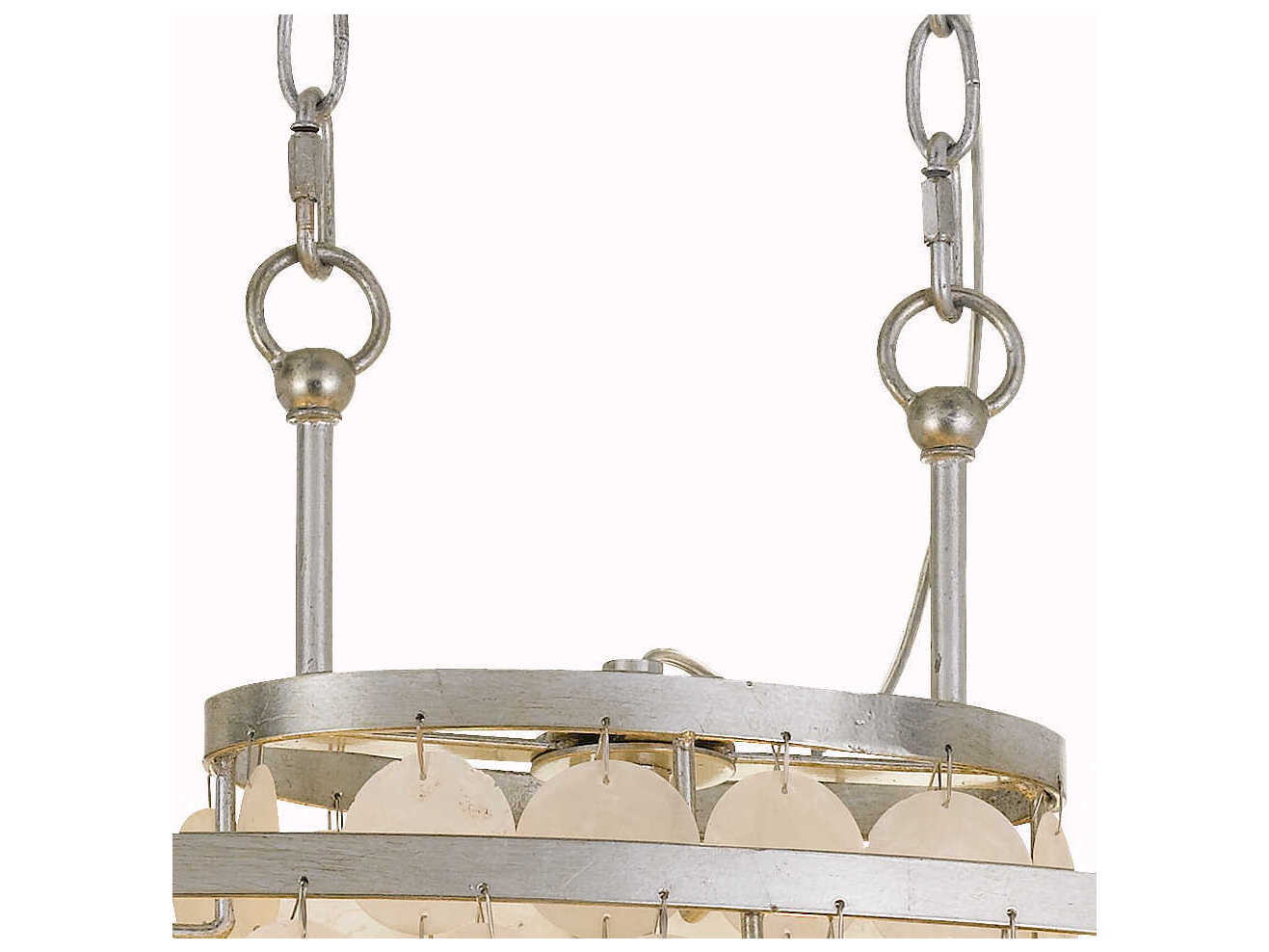 Crystorama Brielle 6-Light Off White Linear Tiered Island Pendant