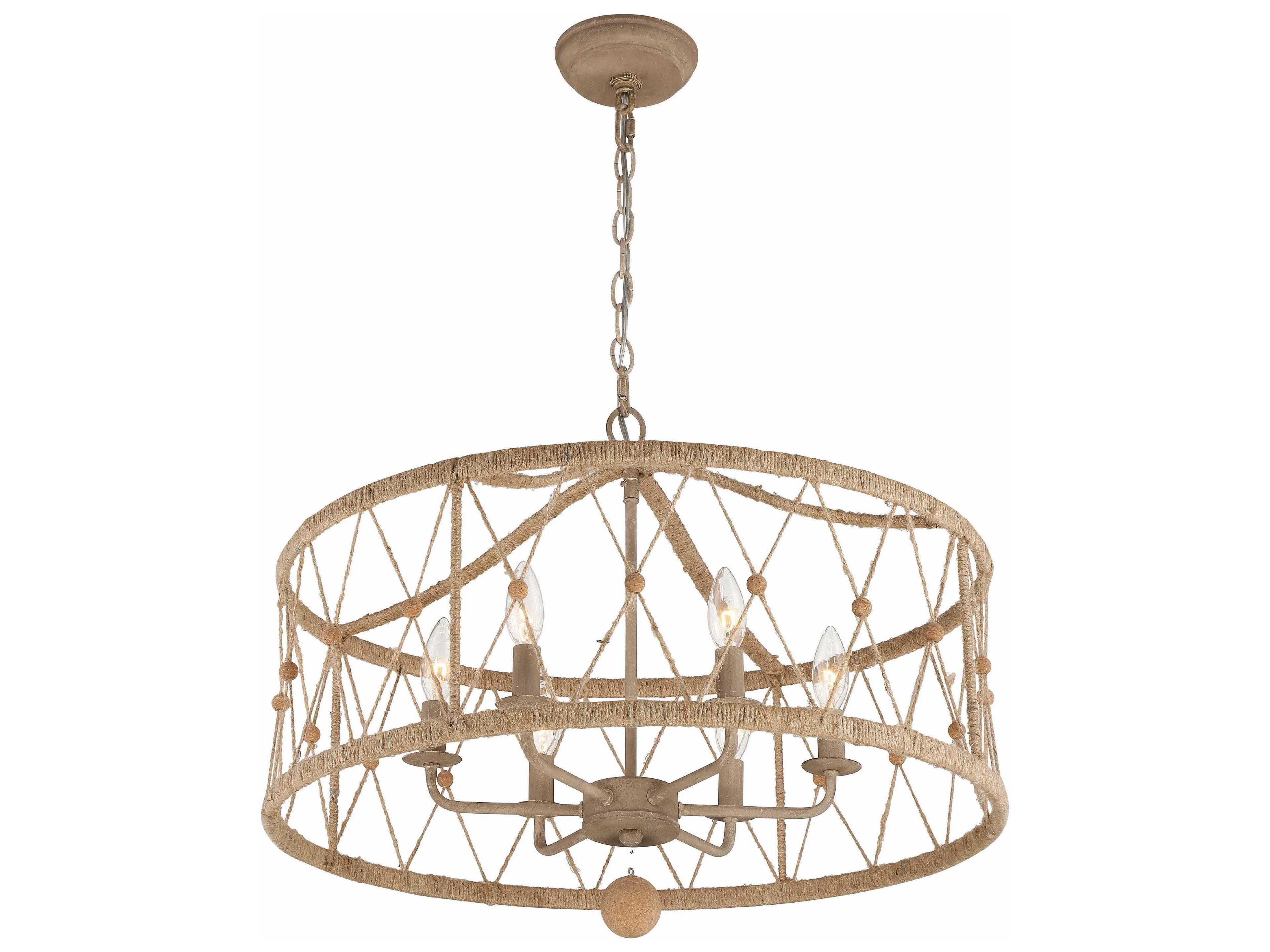 Crystorama Brixton 6-Light Burnished Silver Candelabra Drum Chandelier