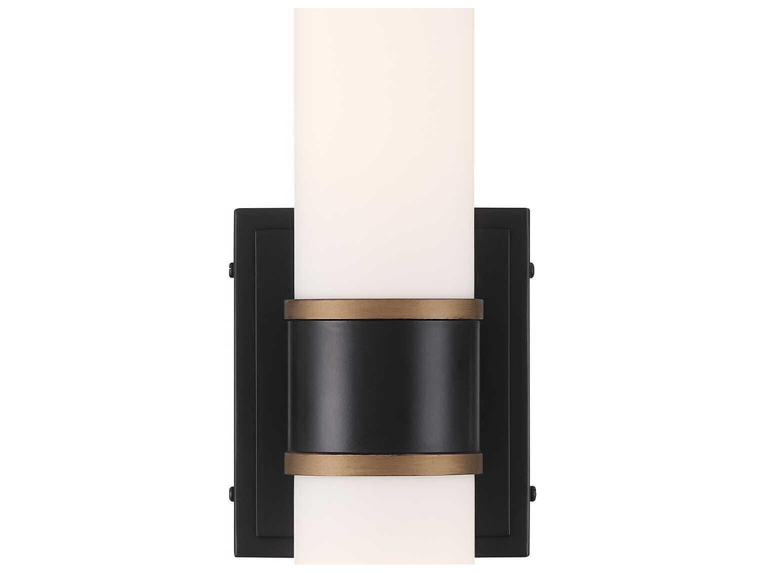 Crystorama Capsule 2-Light Matte Black Textured Gold Wall Sconce