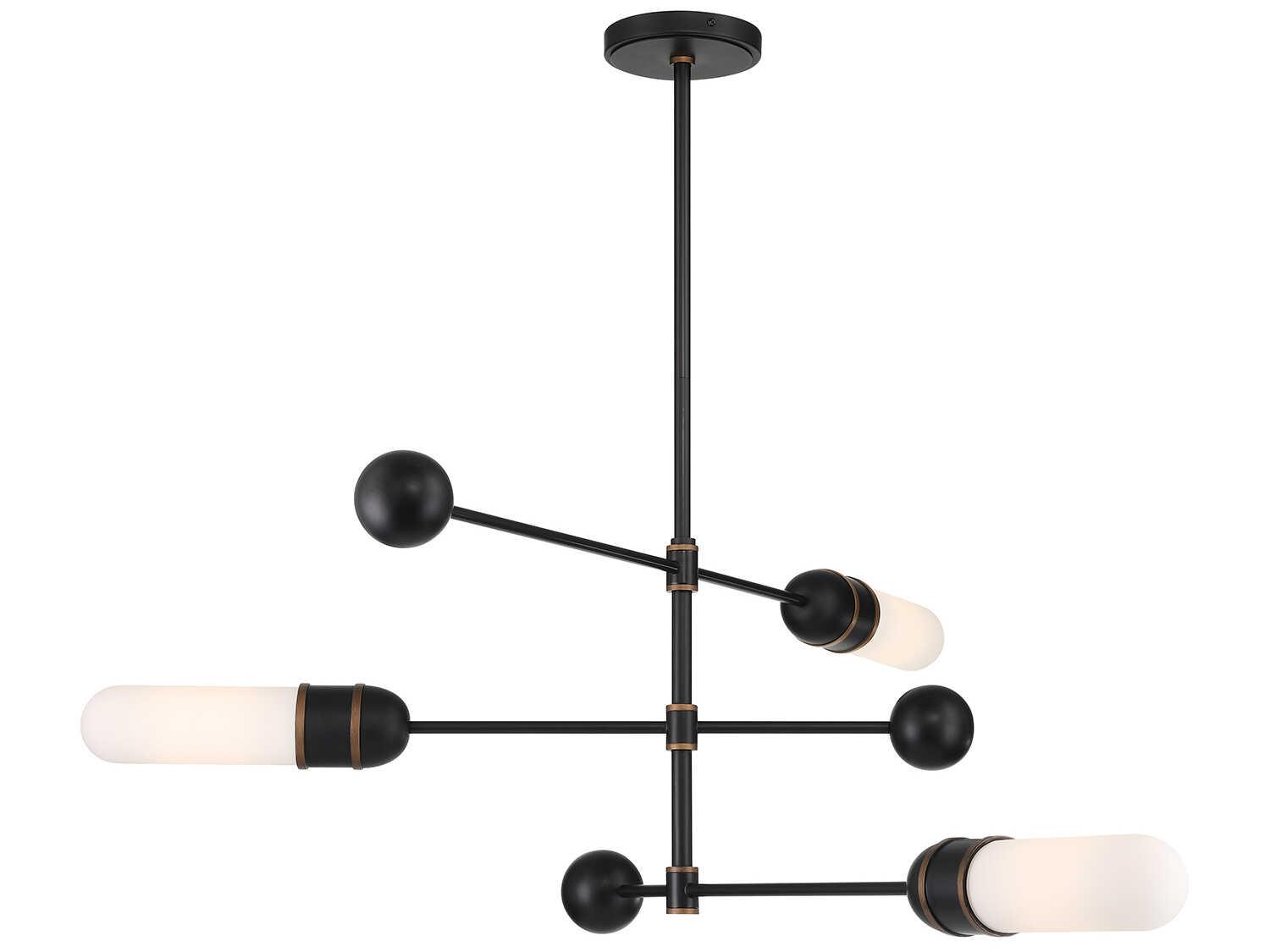 Crystorama Capsule 3-Light Matte Black Textured Gold Candelabra Chandelier