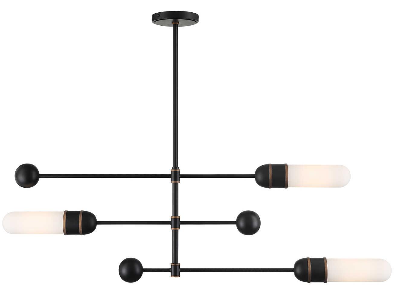 Crystorama Capsule 3-Light Matte Black Textured Gold Candelabra Chandelier