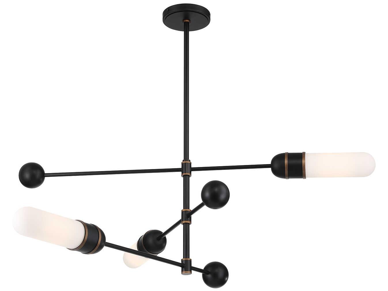 Crystorama Capsule 3-Light Matte Black Textured Gold Candelabra Chandelier