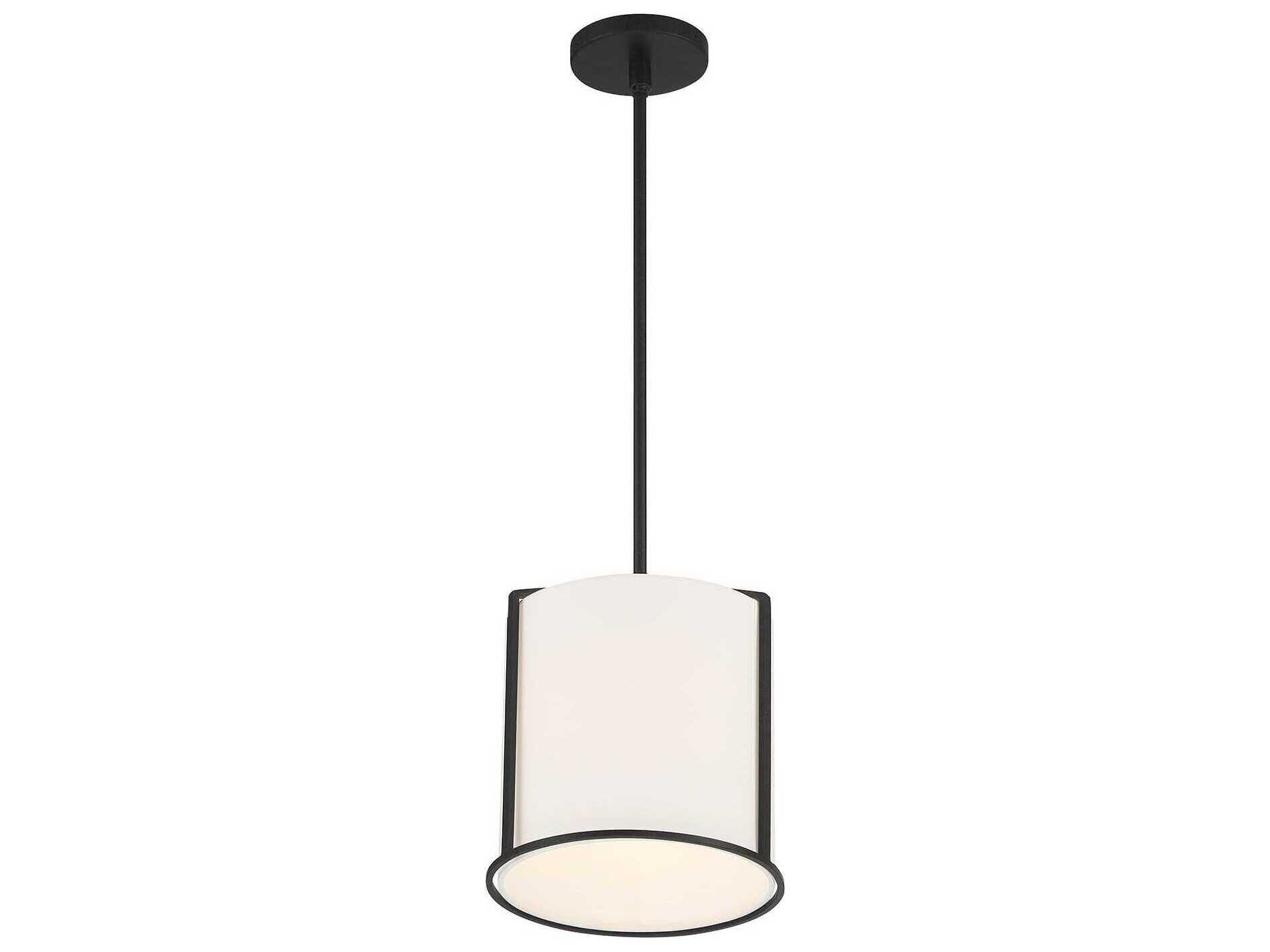 Crystorama Carlyn 1-Light Black Drum Mini Pendant