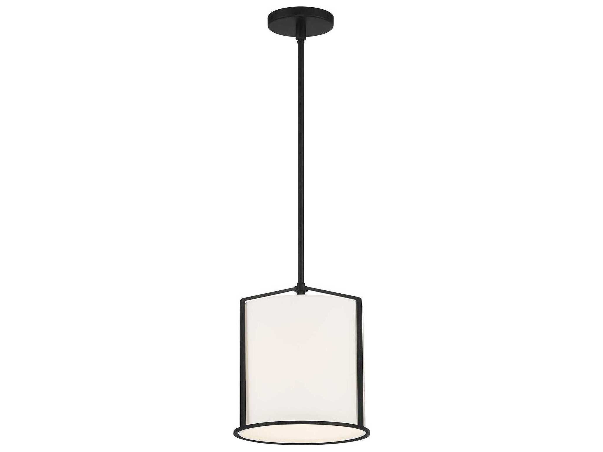 Crystorama Carlyn 1-Light Black Drum Mini Pendant