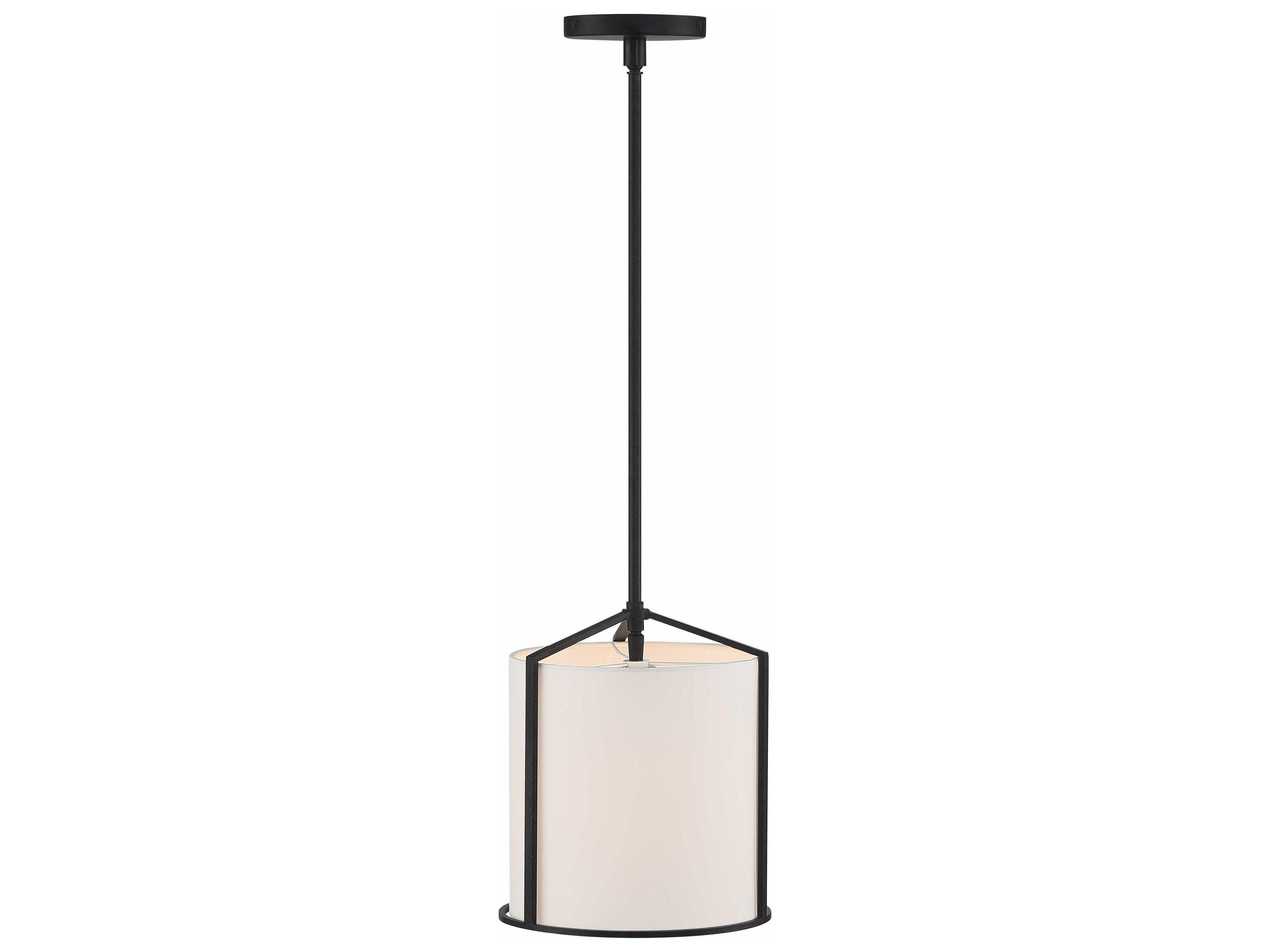 Crystorama Carlyn 1-Light Black Drum Mini Pendant