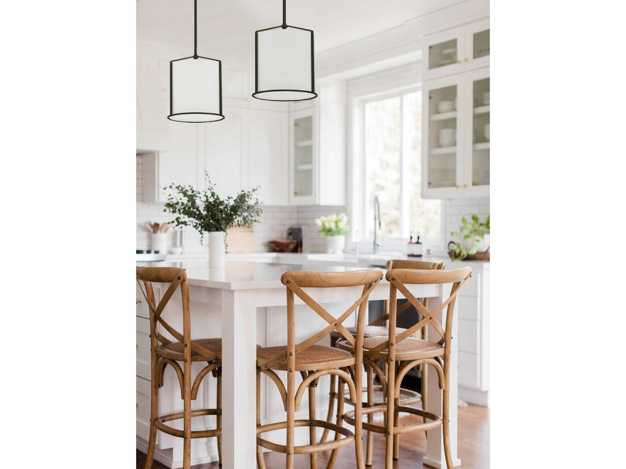 Crystorama Carlyn 1-Light Black Drum Mini Pendant