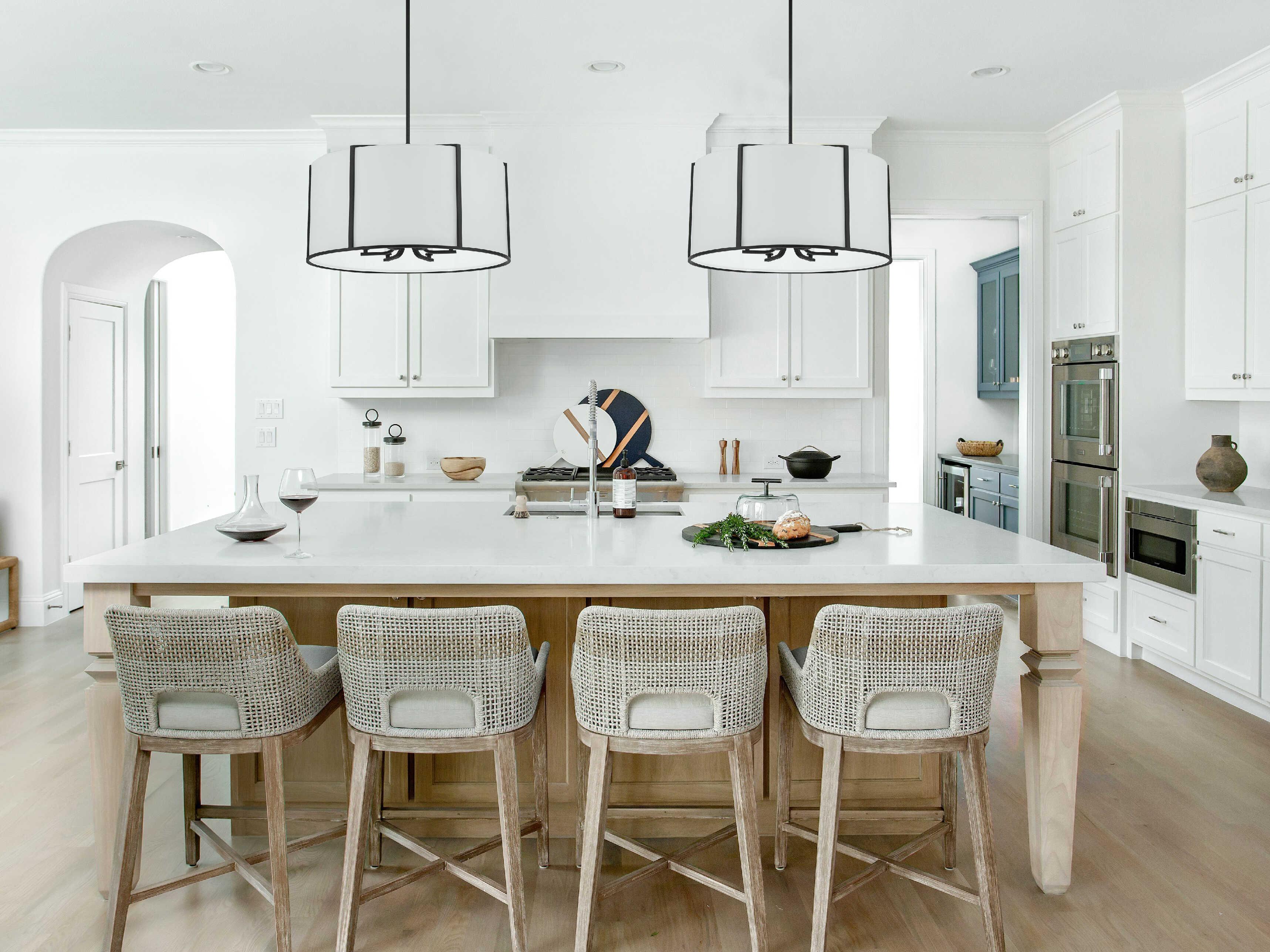 Crystorama Carlyn 6-Light Black Drum Pendant