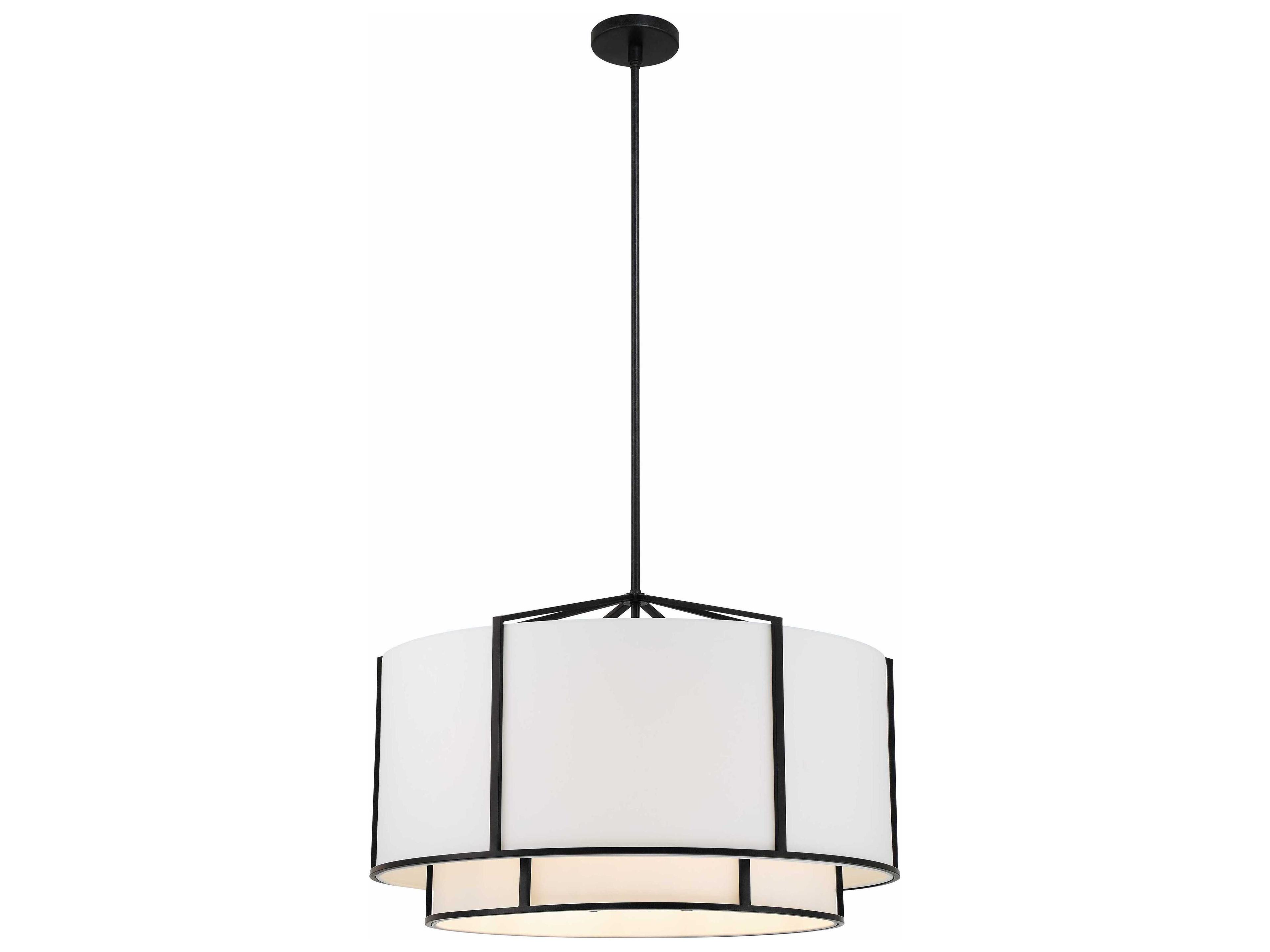 Crystorama Carlyn 6-Light Black Pendant
