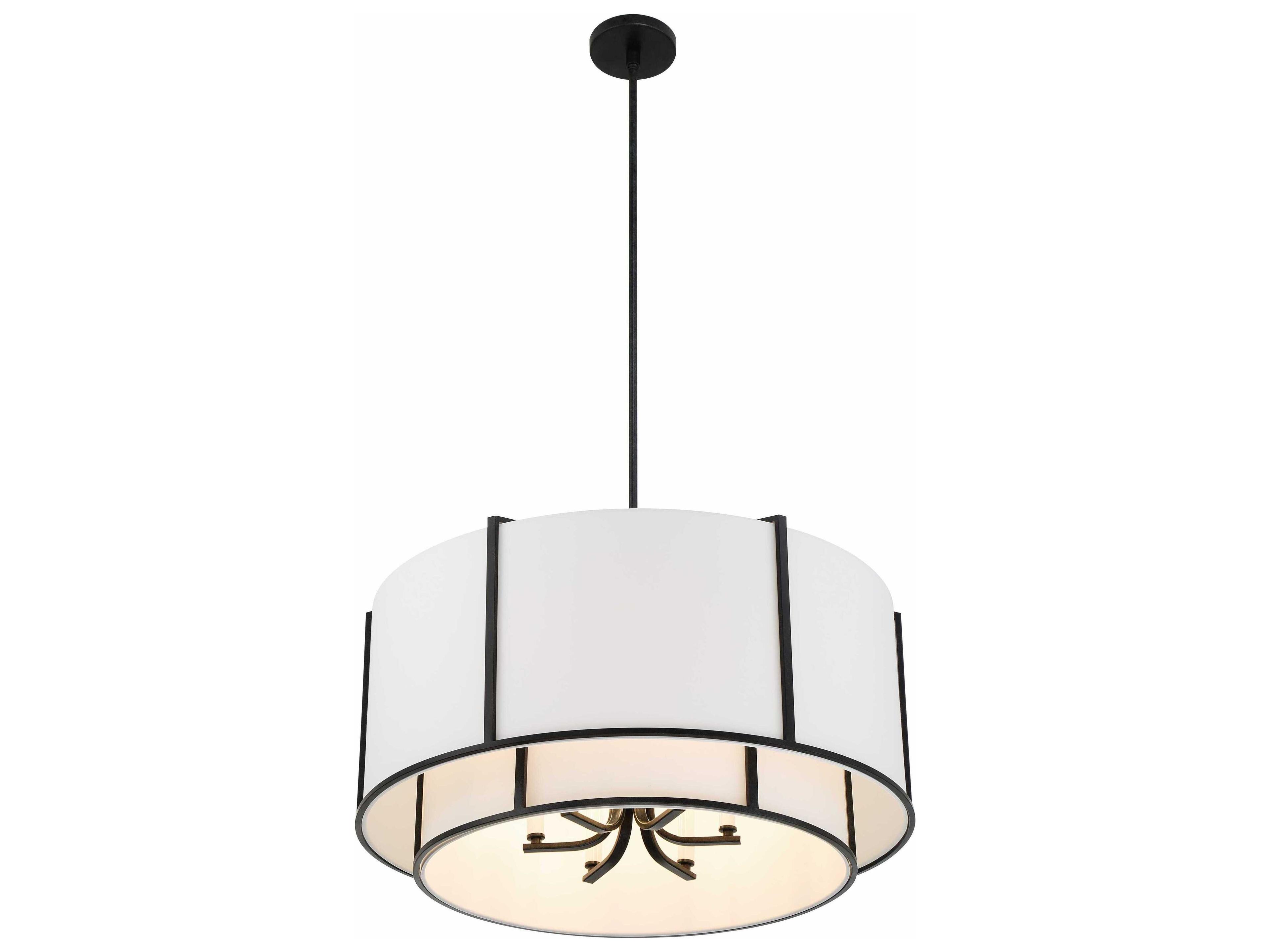 Crystorama Carlyn 6-Light Black Pendant