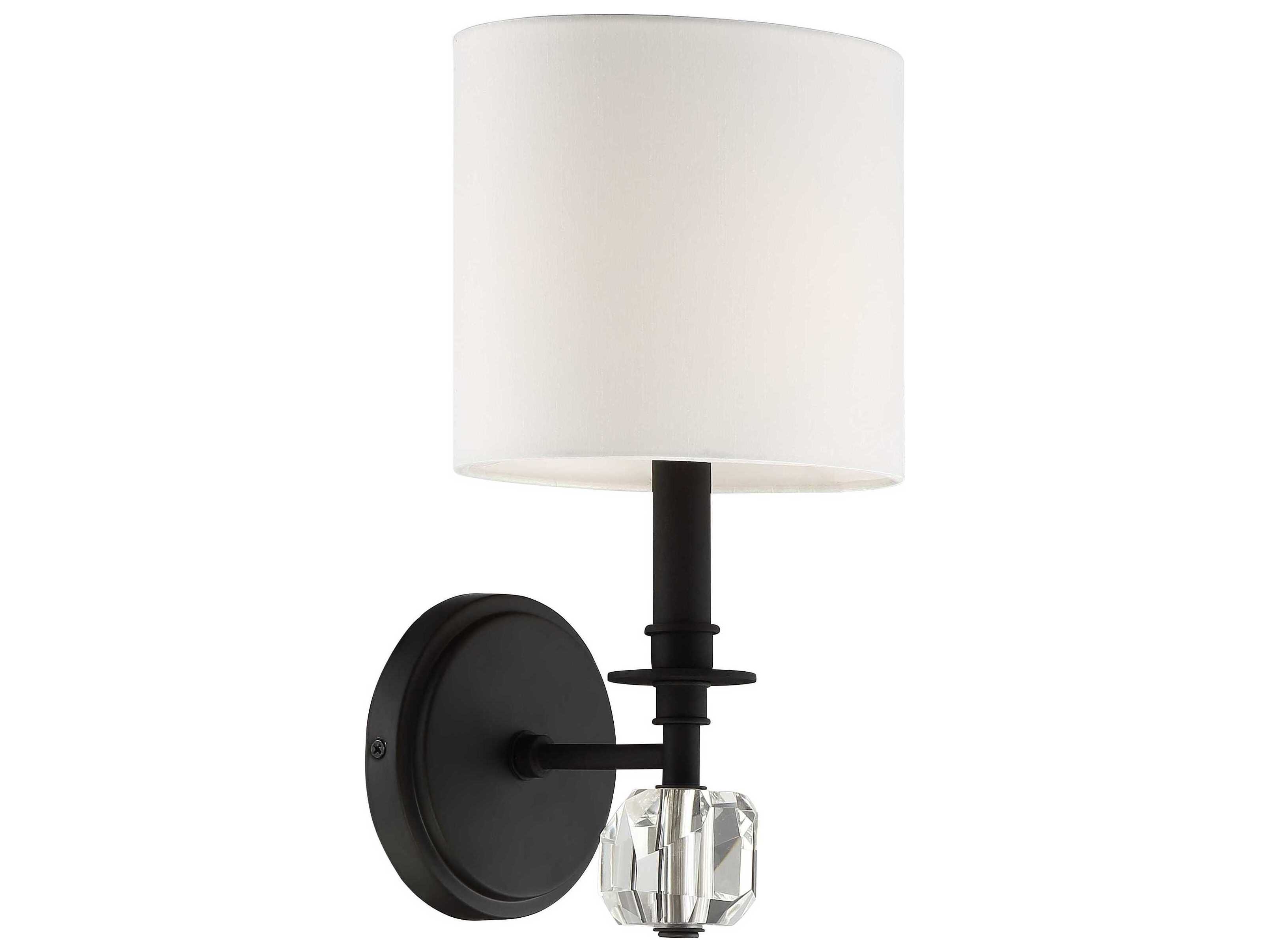 Crystorama Chimes 1-Light Nickel Crystal Wall Sconce