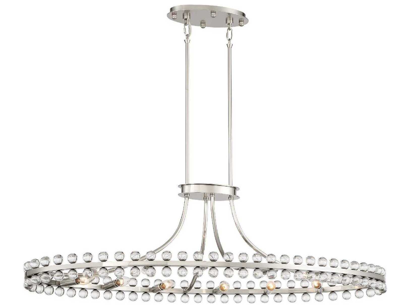 Crystorama Clover 12-Light Brushed Nickel Glass Island Pendant