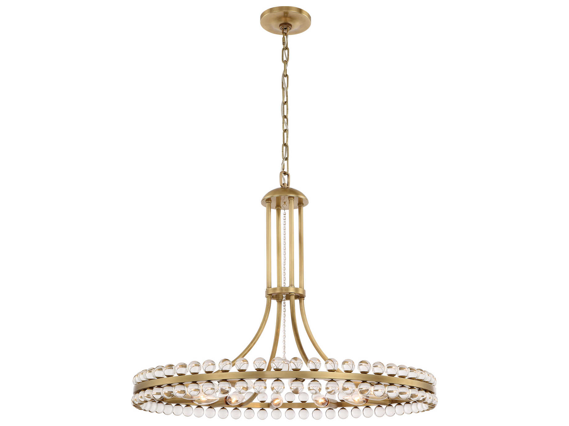 Crystorama Clover 12-Light Brass Glass Round Chandelier