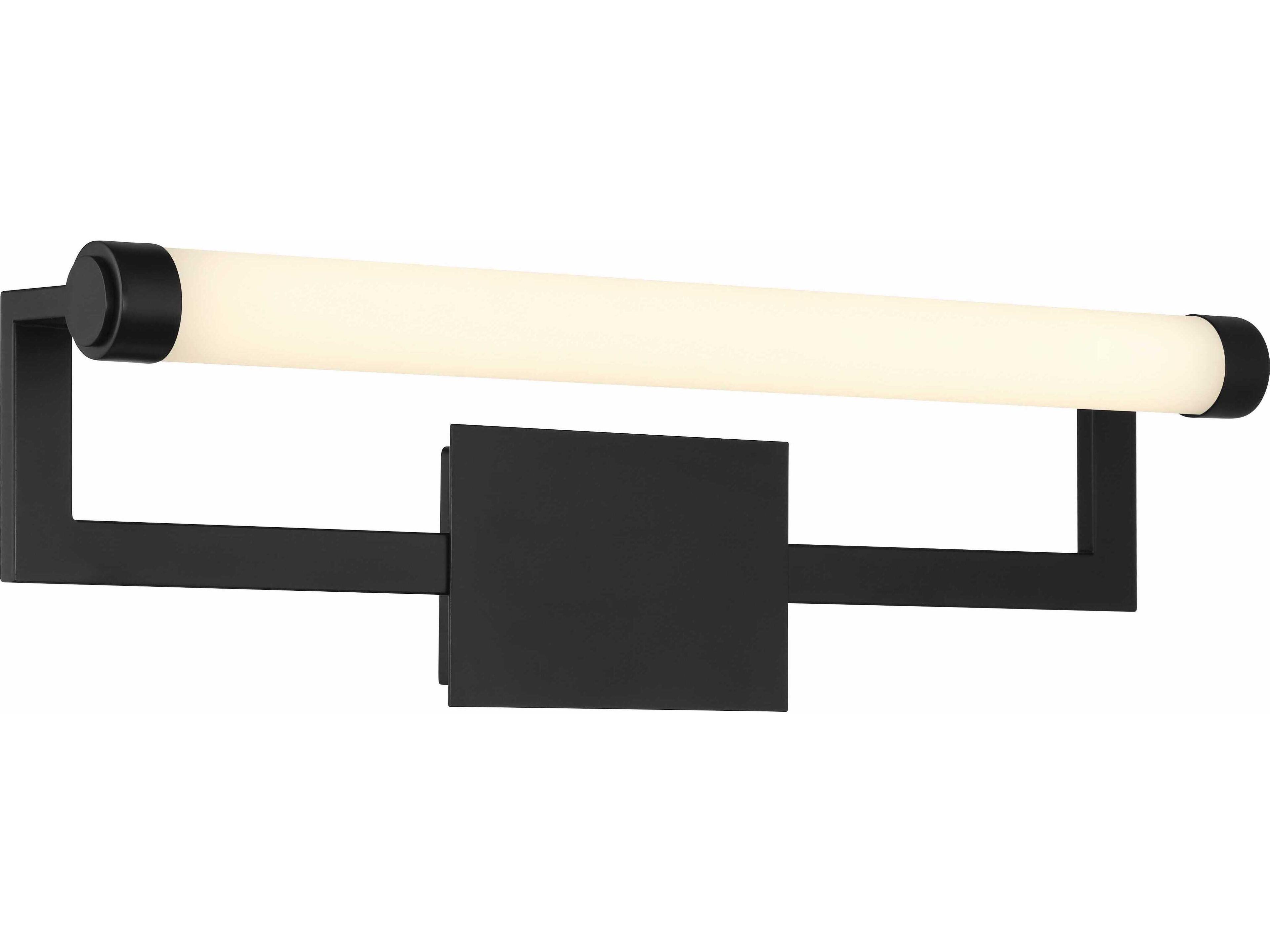 Crystorama Clinton 1-Light Matte Black Vanity Light