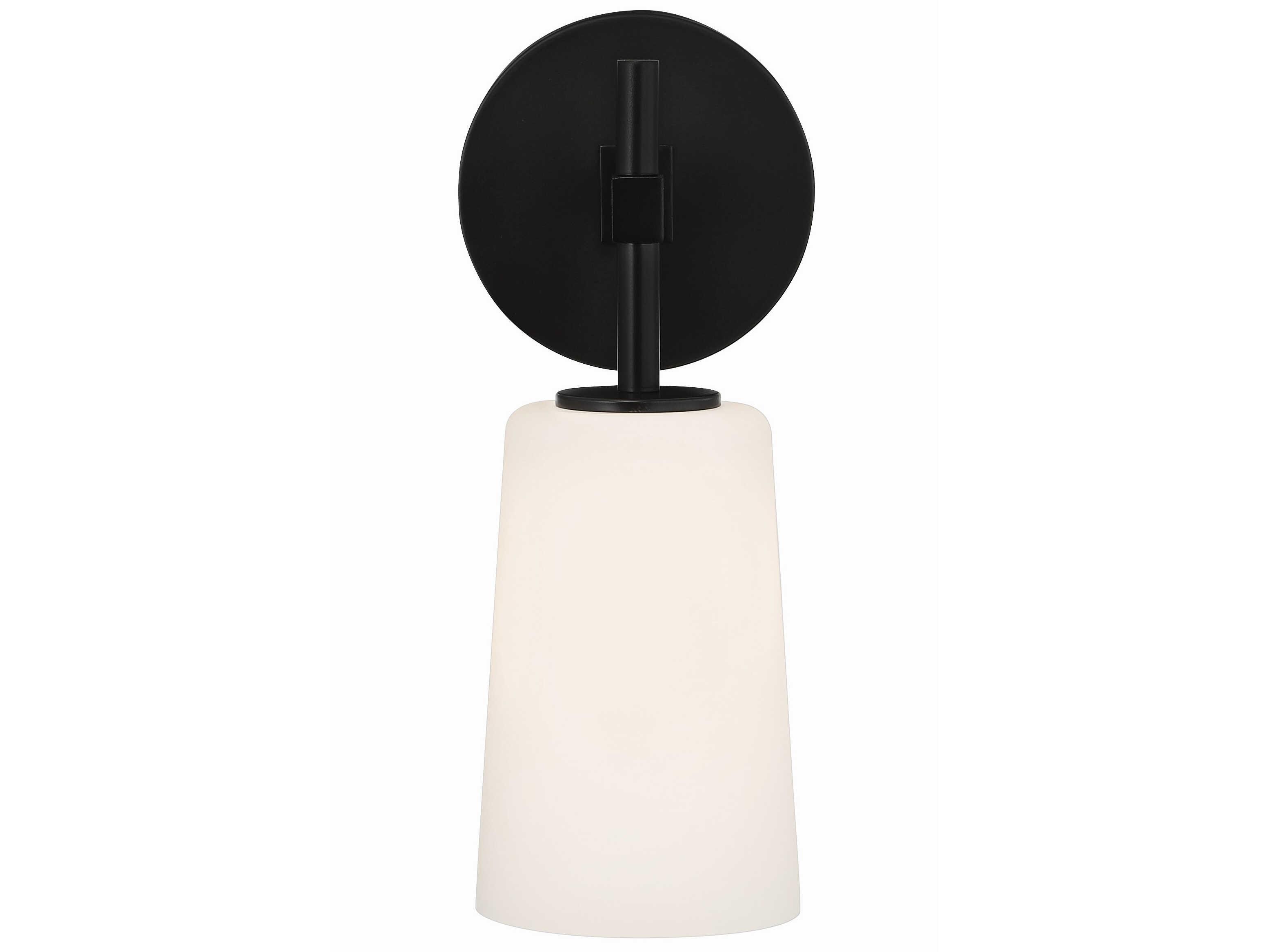 Crystorama Colton 1-Light Black Glass Wall Sconce
