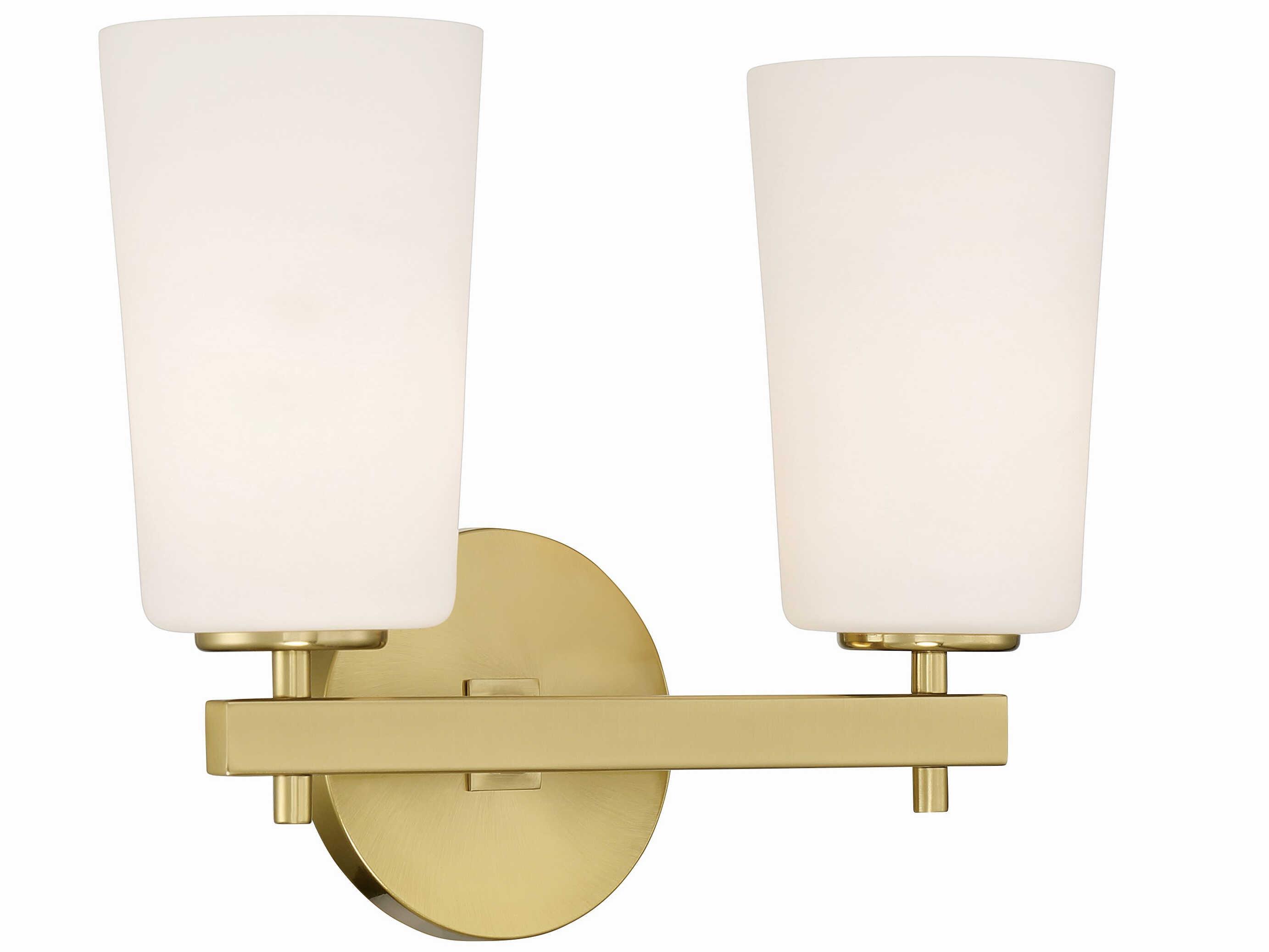 Crystorama Colton 2-Light Aged Brass Glass Vanity Light