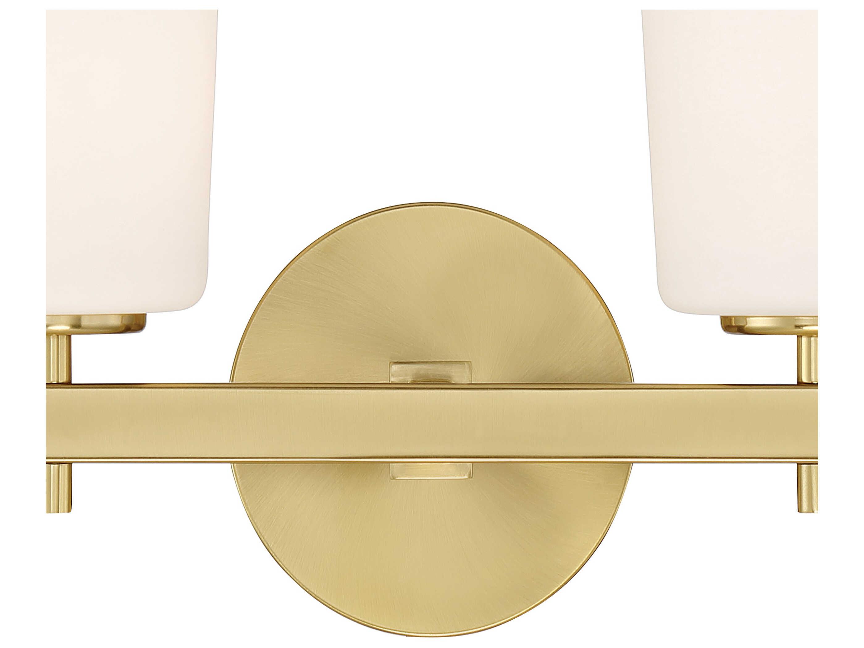 Crystorama Colton 2-Light Aged Brass Glass Vanity Light