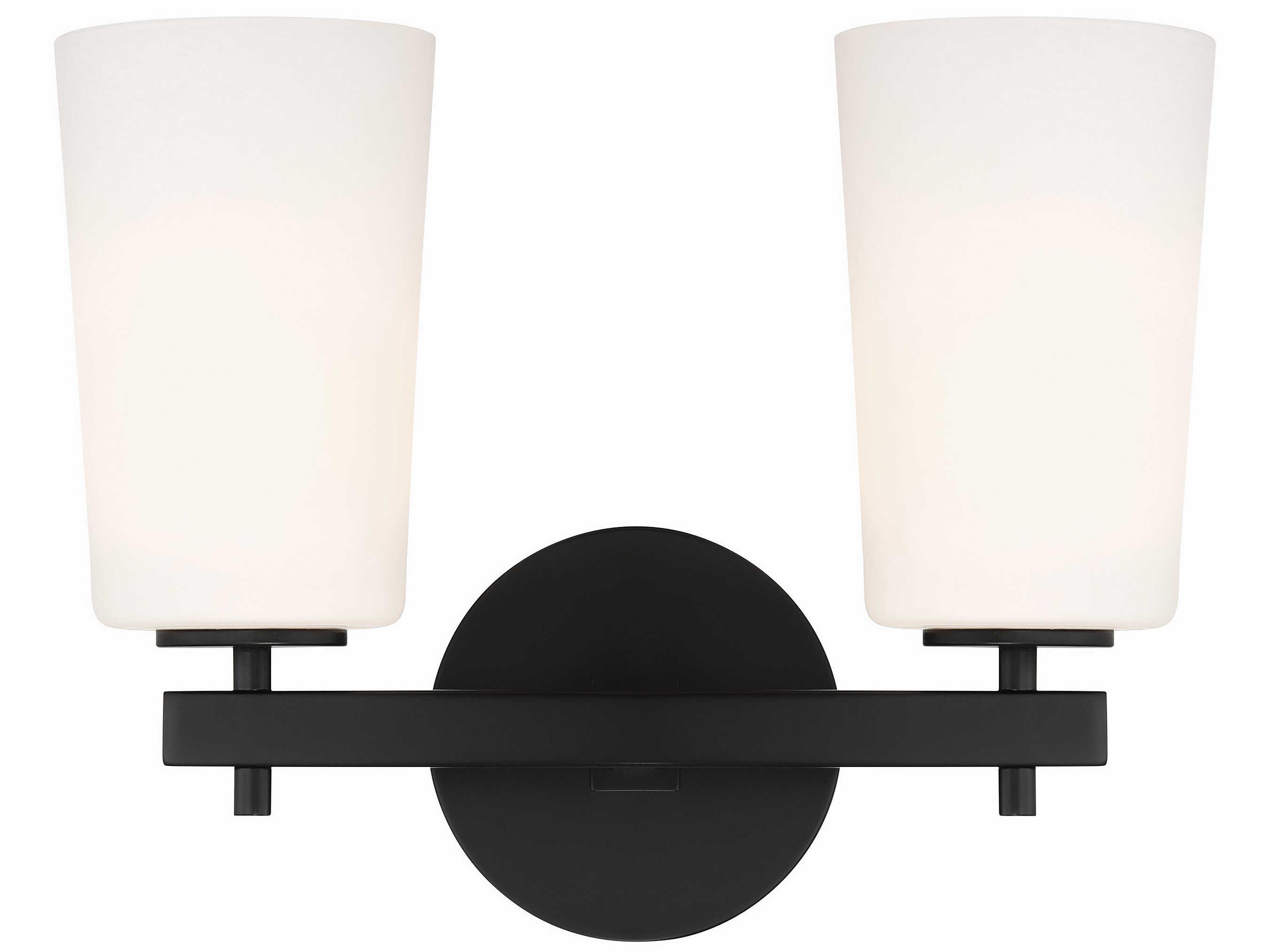 Crystorama Colton 2-Light Black Glass Vanity Light