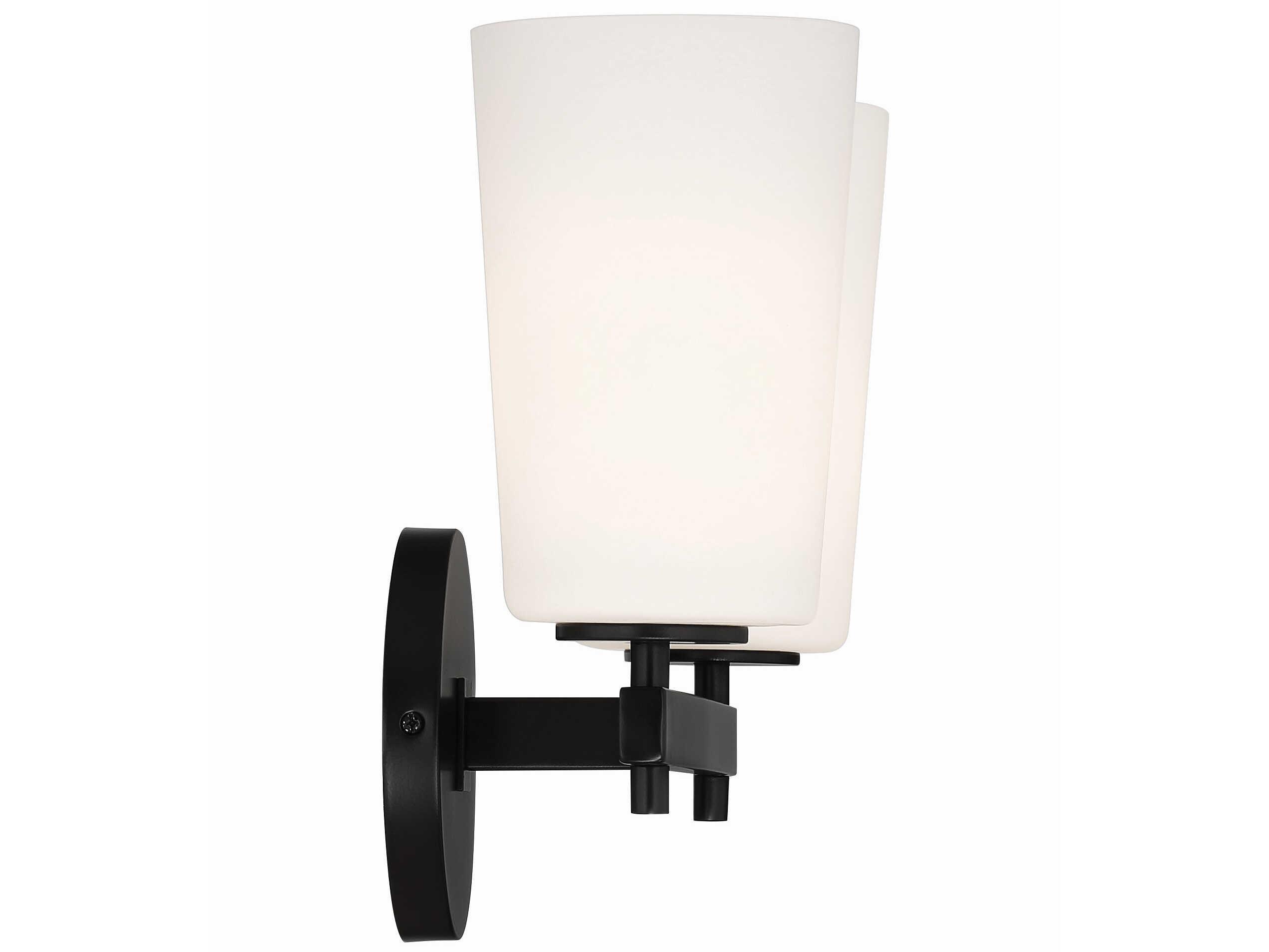 Crystorama Colton 2-Light Black Glass Vanity Light