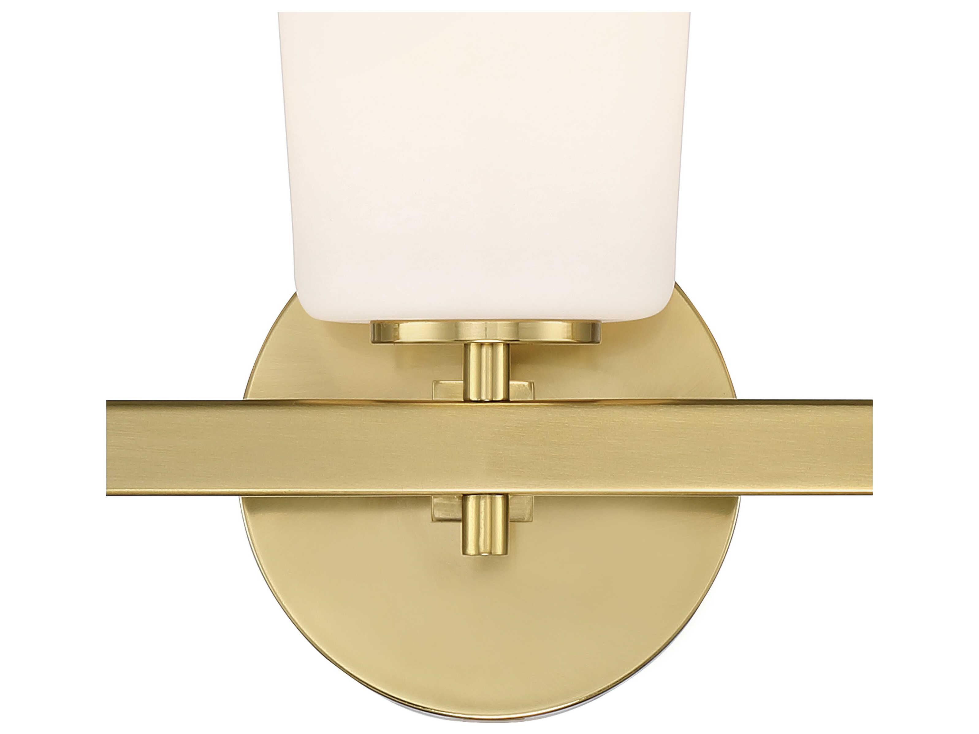 Crystorama Colton 3-Light Aged Brass Glass Vanity Light