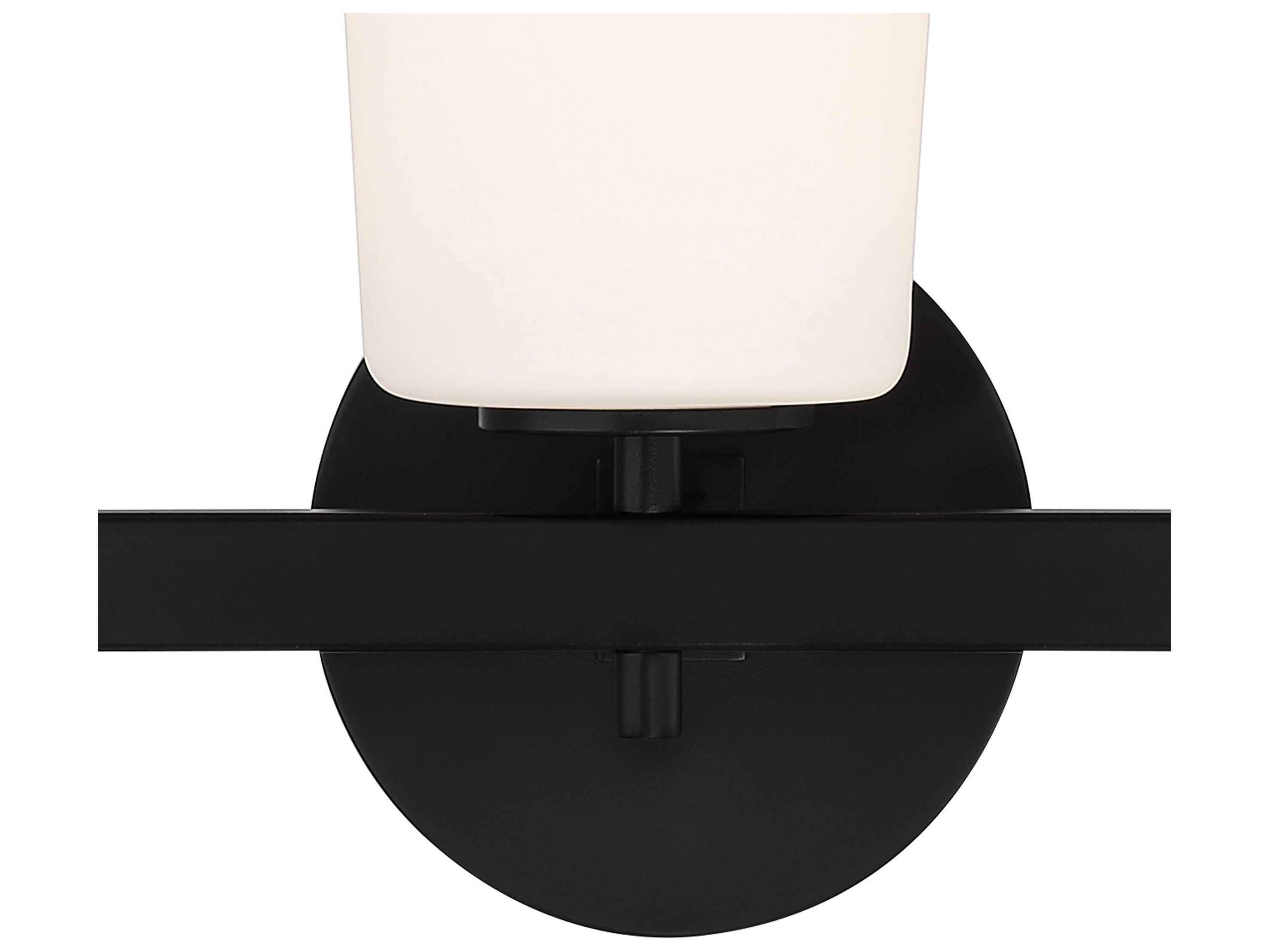 Crystorama Colton 3-Light Black Glass Vanity Light