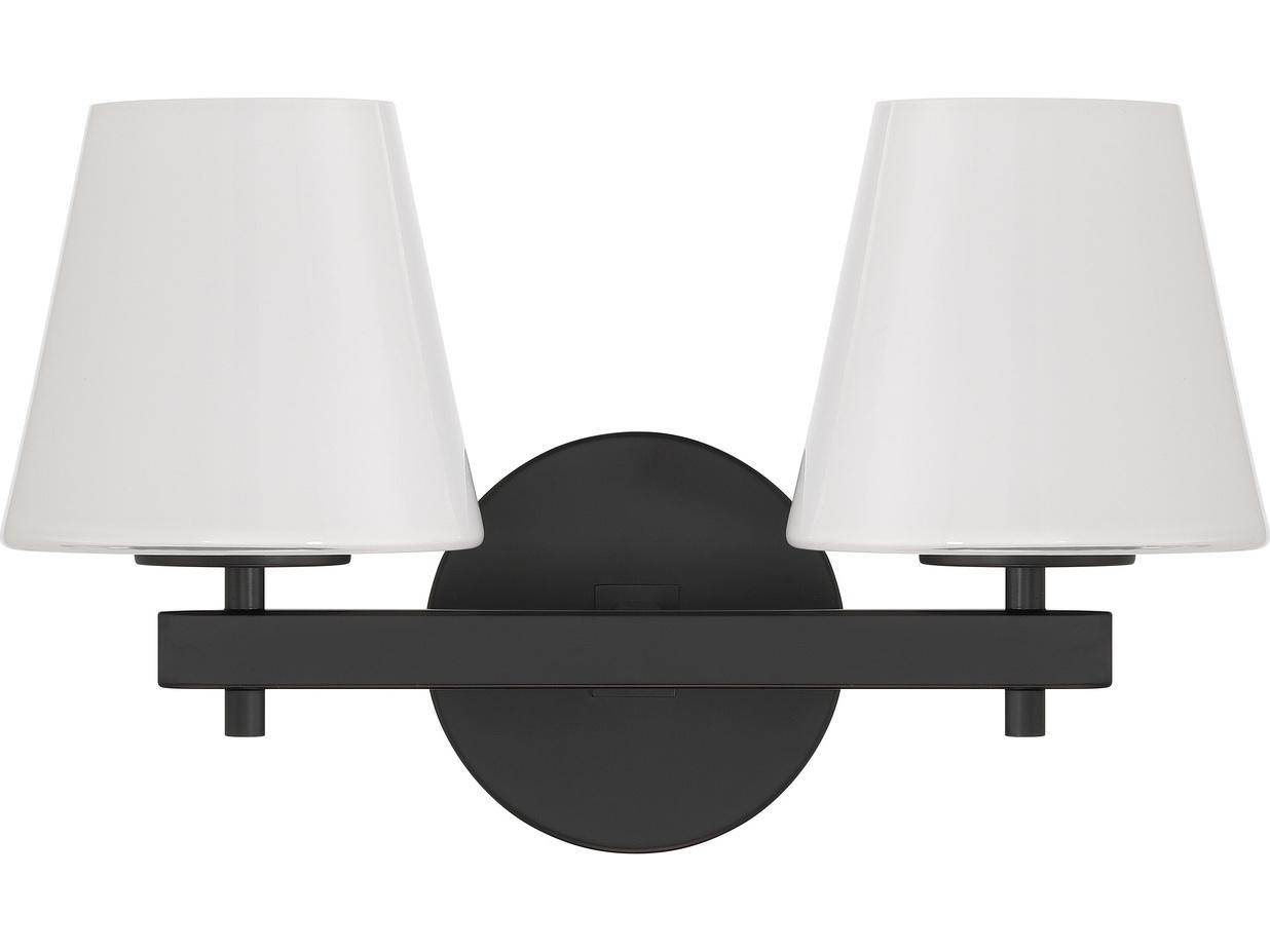 Crystorama Colton 2-Light Black Wall Sconce