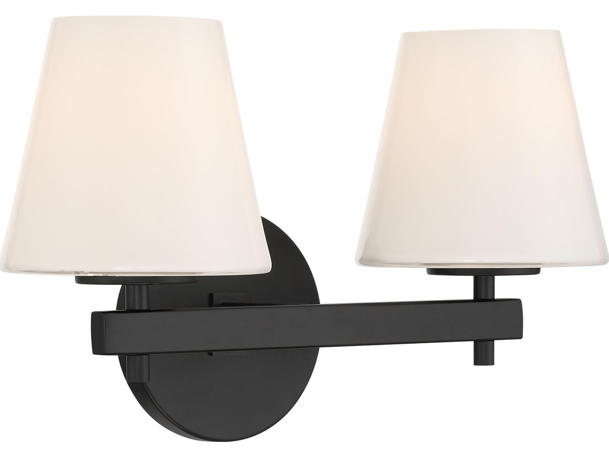 Crystorama Colton 2-Light Black Wall Sconce