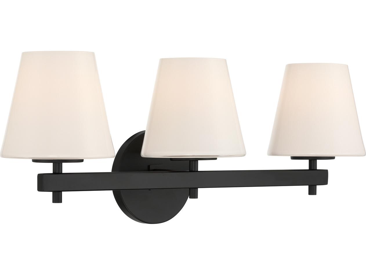 Crystorama Colton 3-Light Black Vanity Light