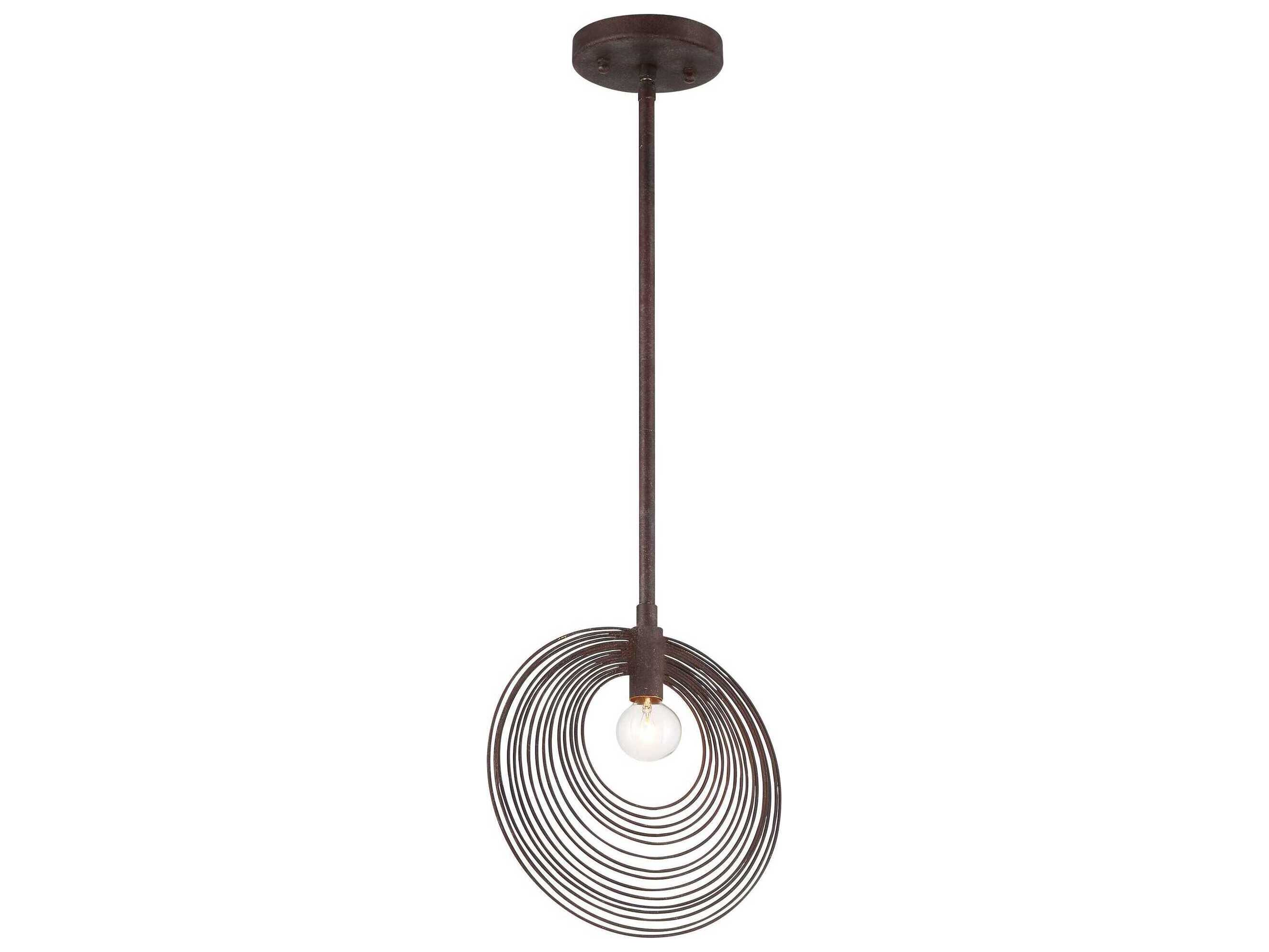 Crystorama Doral 1-Light Forged Bronze Geometric Mini Pendant