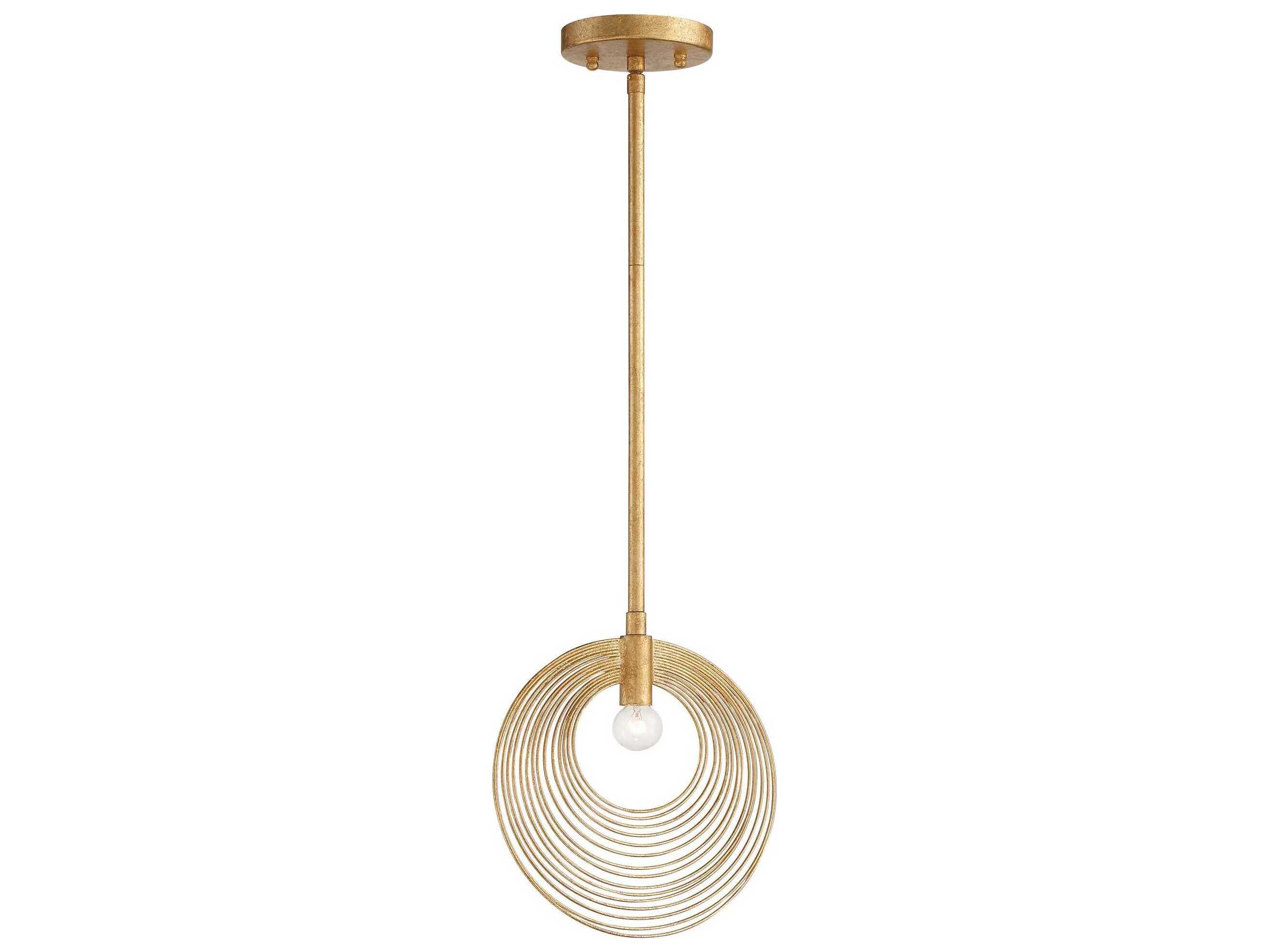 Crystorama Doral 1-Light Renaissance Gold Geometric Mini Pendant